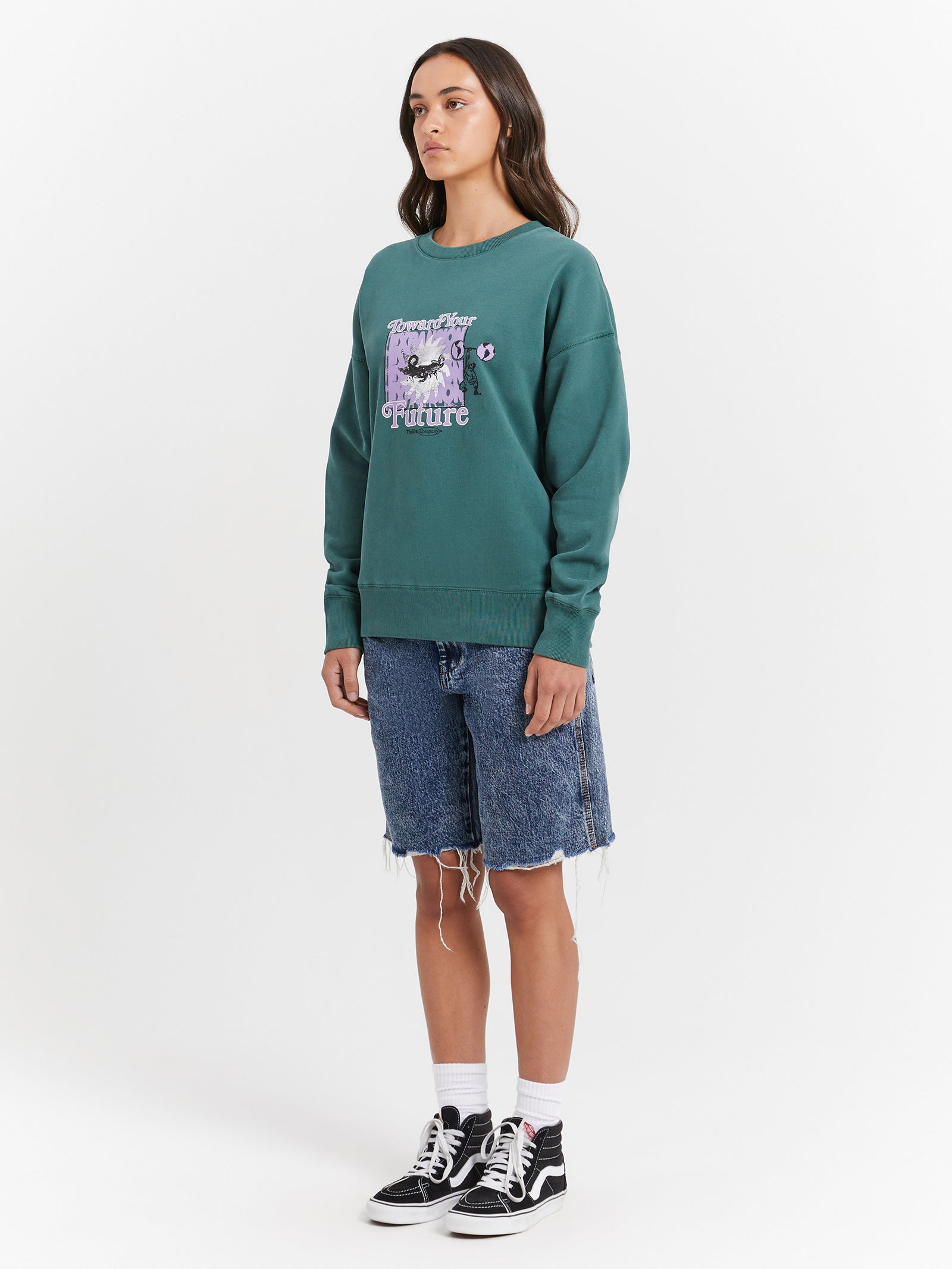 Rest Stop Sloucher Shorts in Indigo Acid