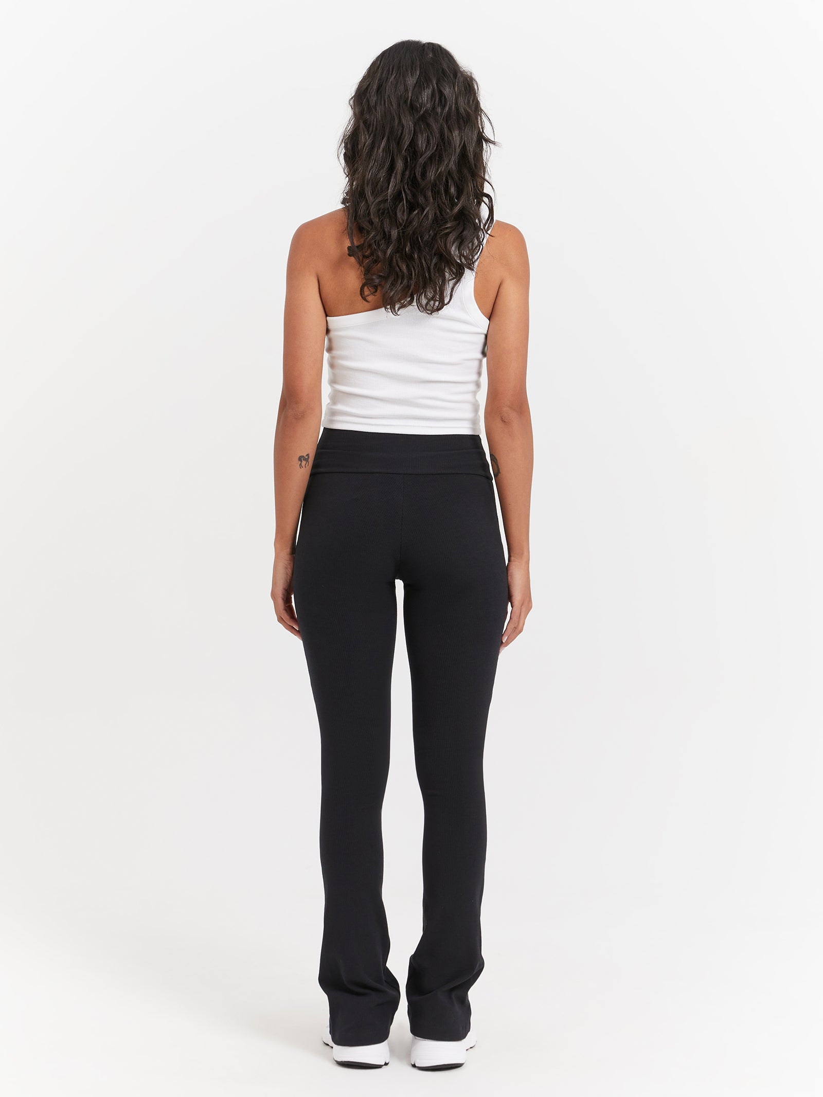 Essentials Rib Flared Pants in Black