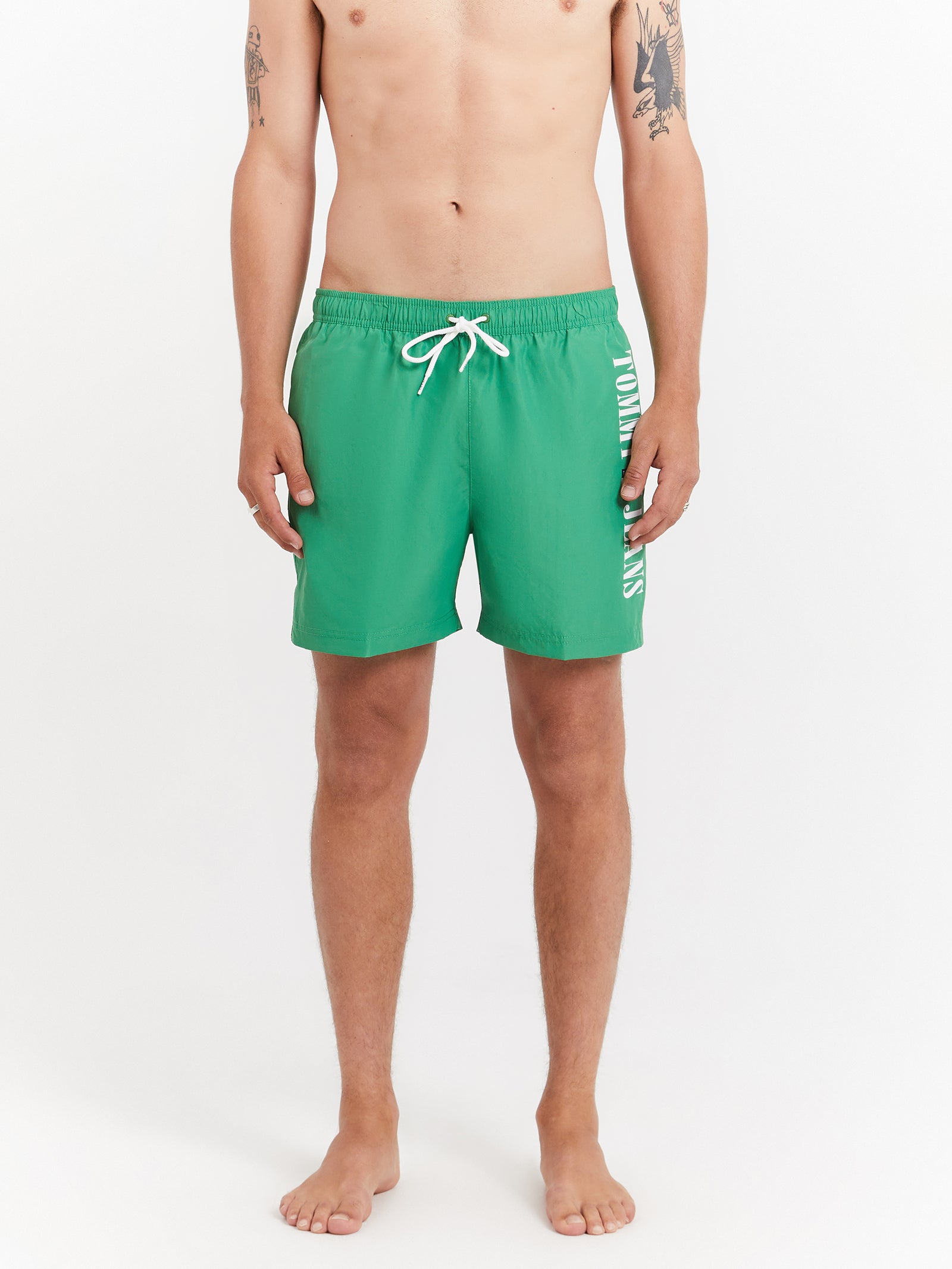 Archive Drawstring Mid Shorts in Coastal Green