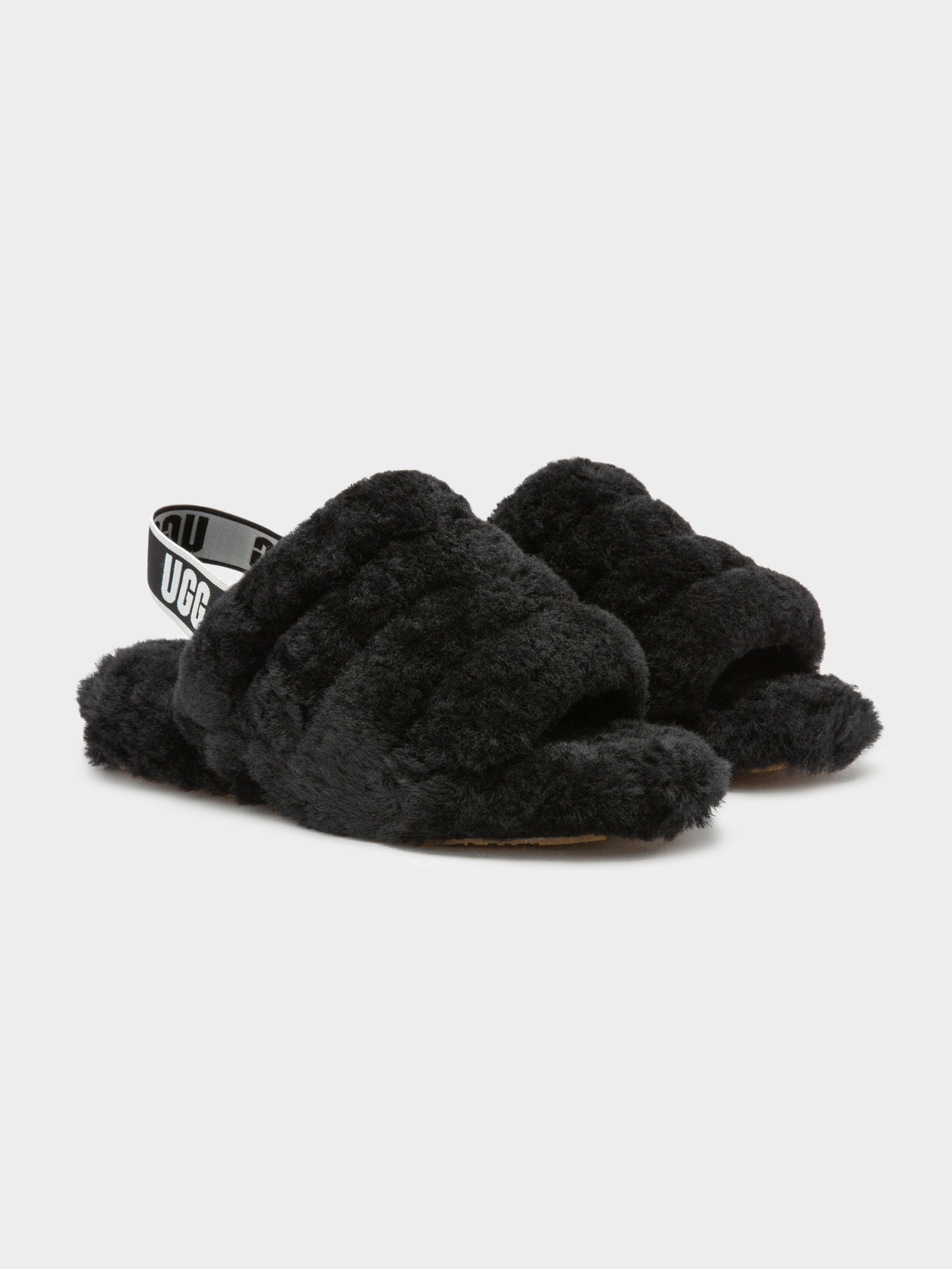 Womens Fluff Yeah Slides in Black