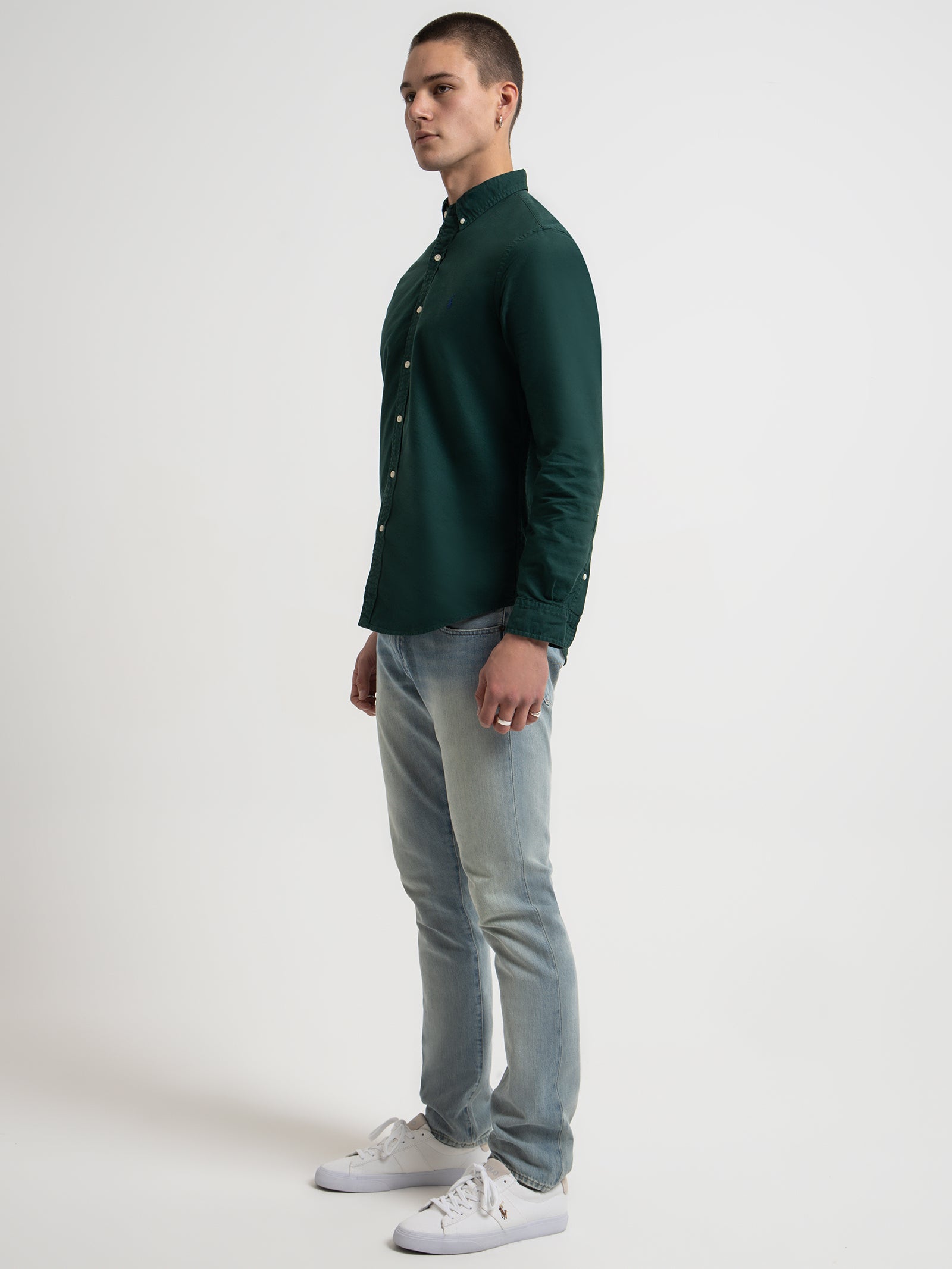 Slim Fit 40/1 GD Oxford Shirt in Green