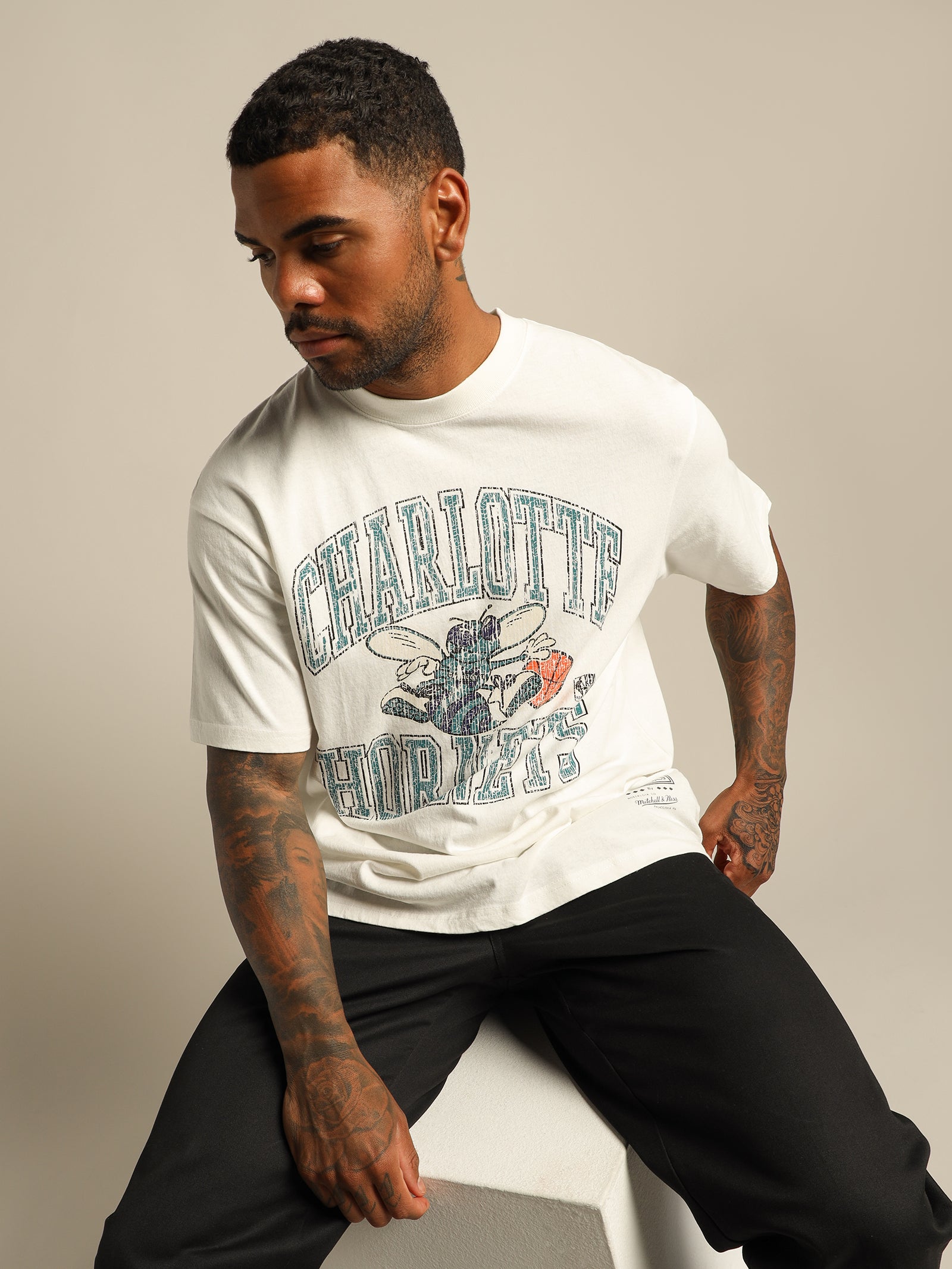 Charlotte Hornets T-Shirt in Vintage White