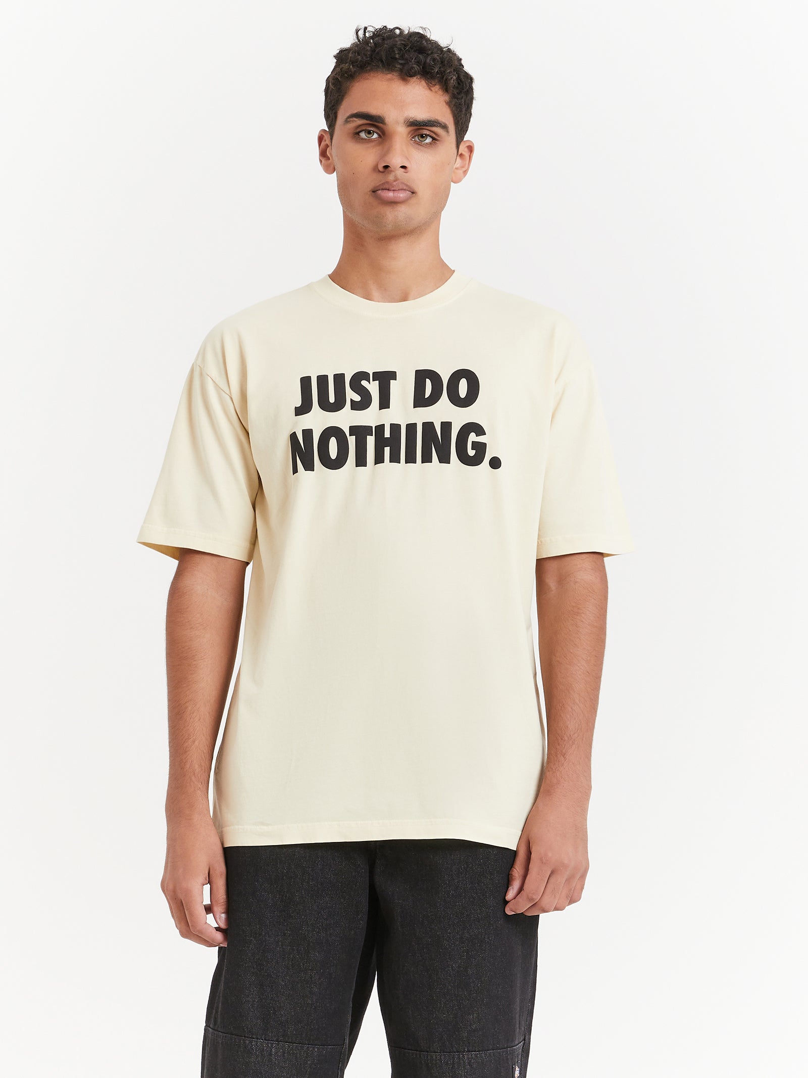 Just Do Nothing T-Shirt in Ecru