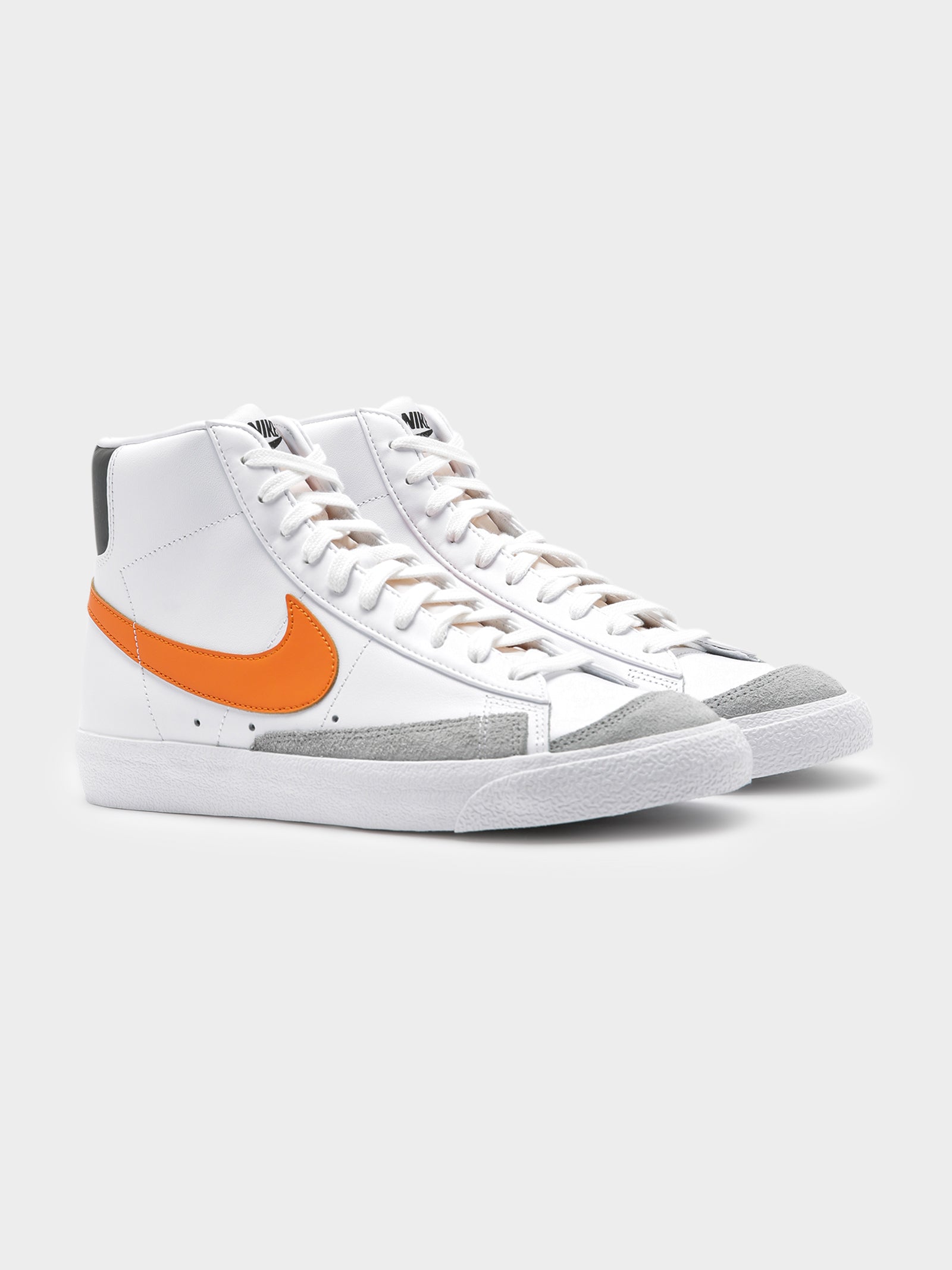 Mens Blazer Mid 77' Sneakers in White & Orange