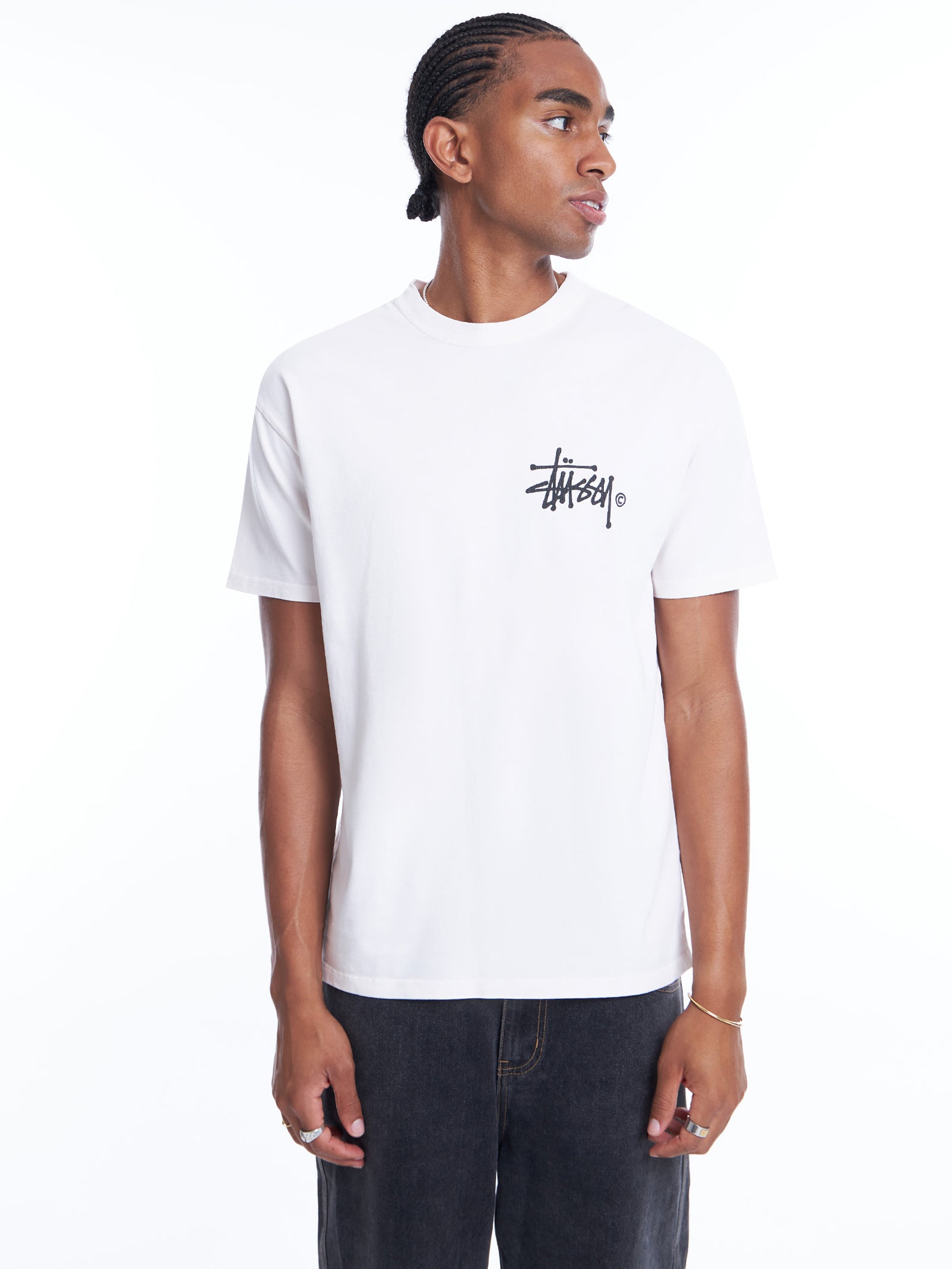 Pigment Heavyweight Shadow Graffitti T-Shirt in Pigment Winter White