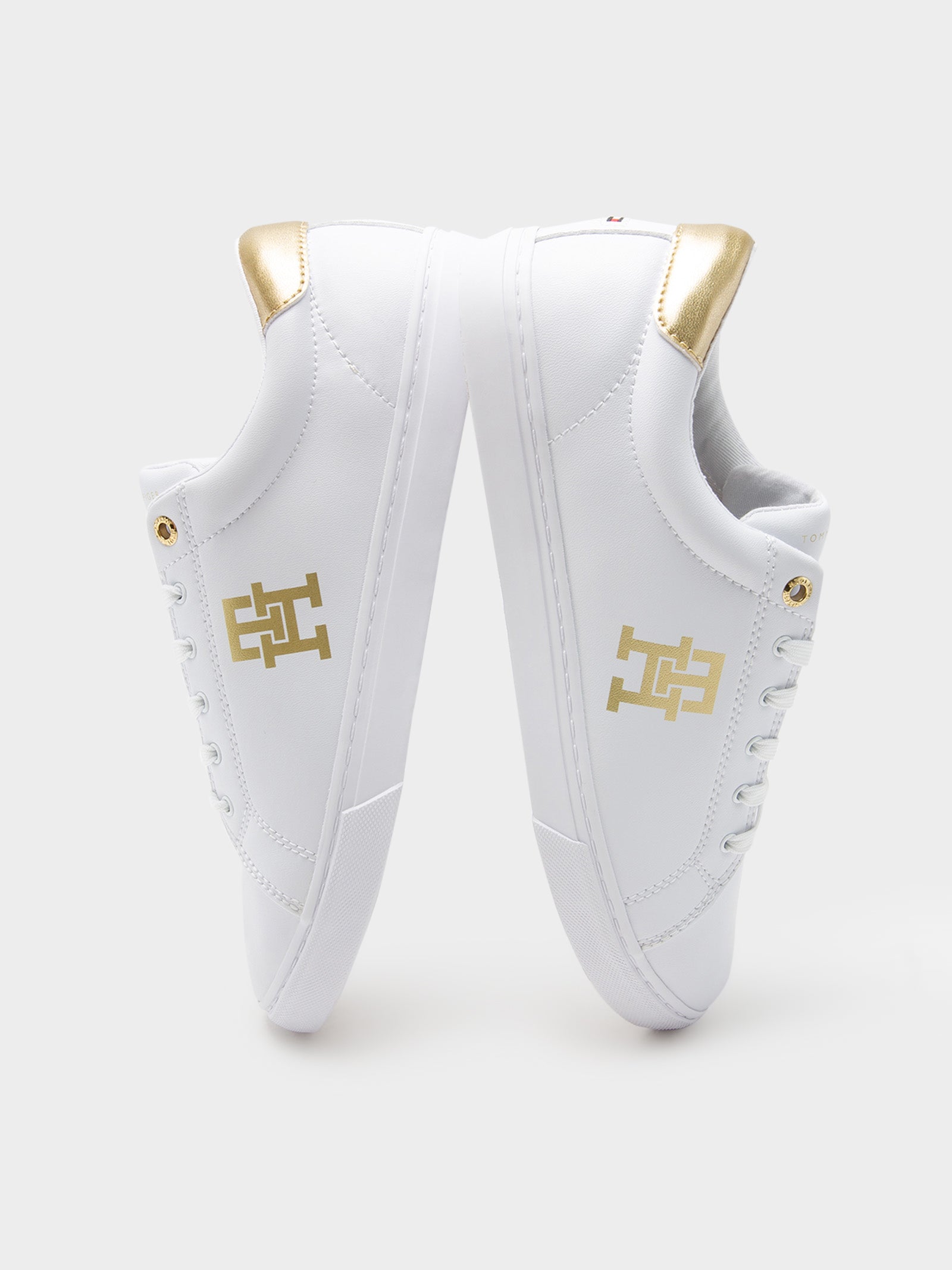 Womens Gold Crest Sneakers in White