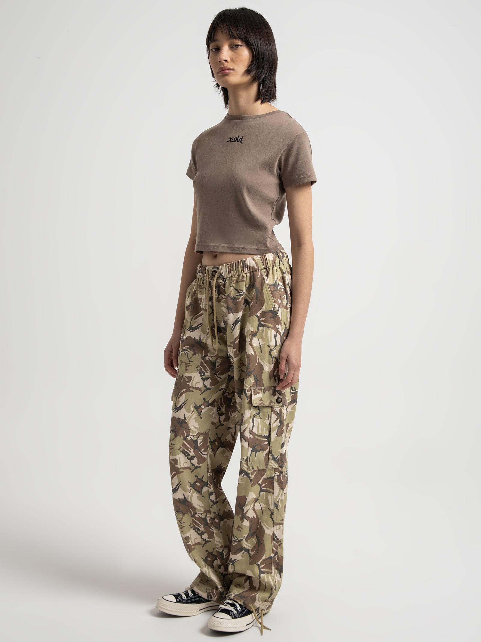 Camo Cargo Pants in Beige