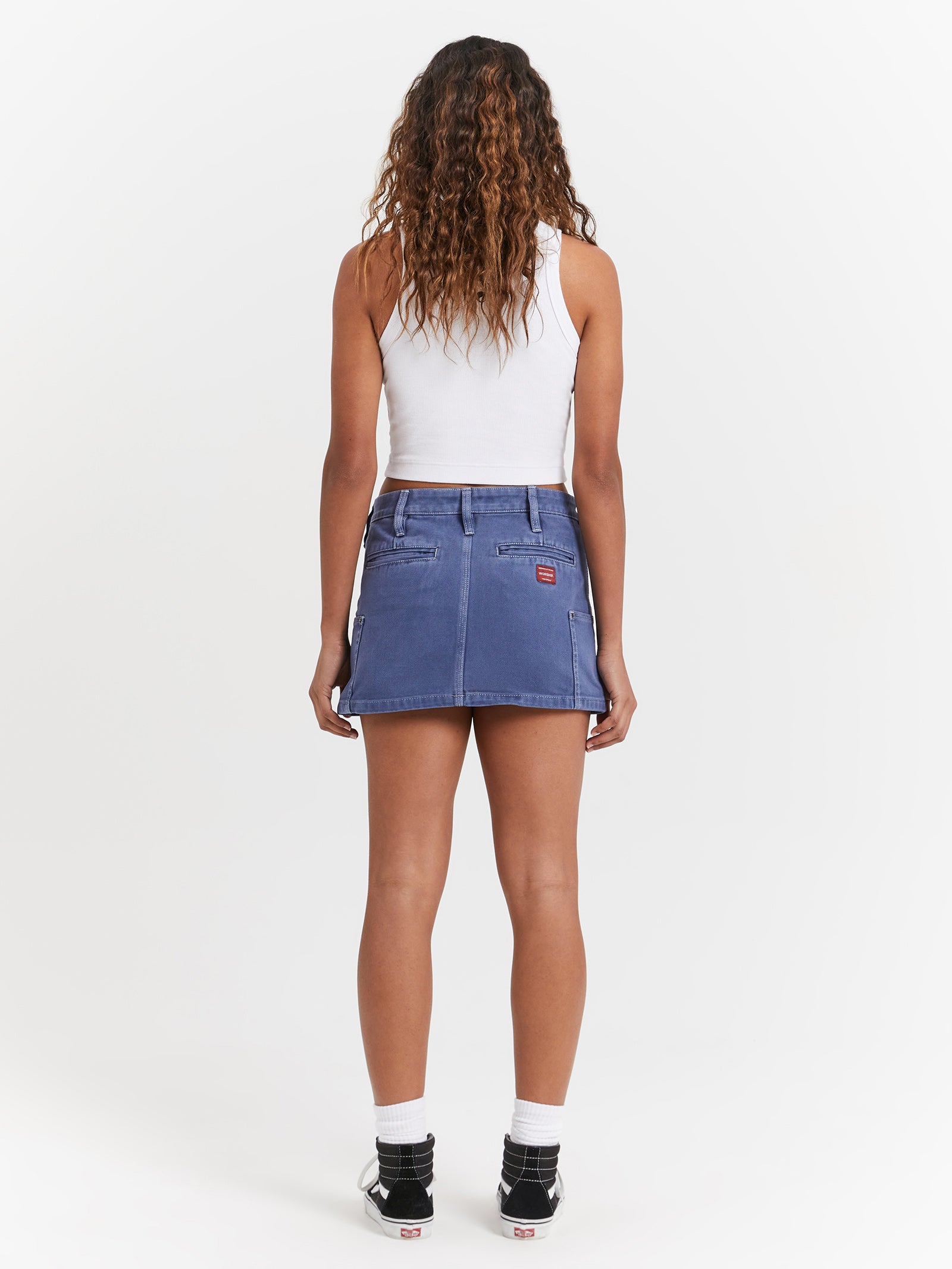 Patches Rivet Mini Skirt in Folkstone Overdye