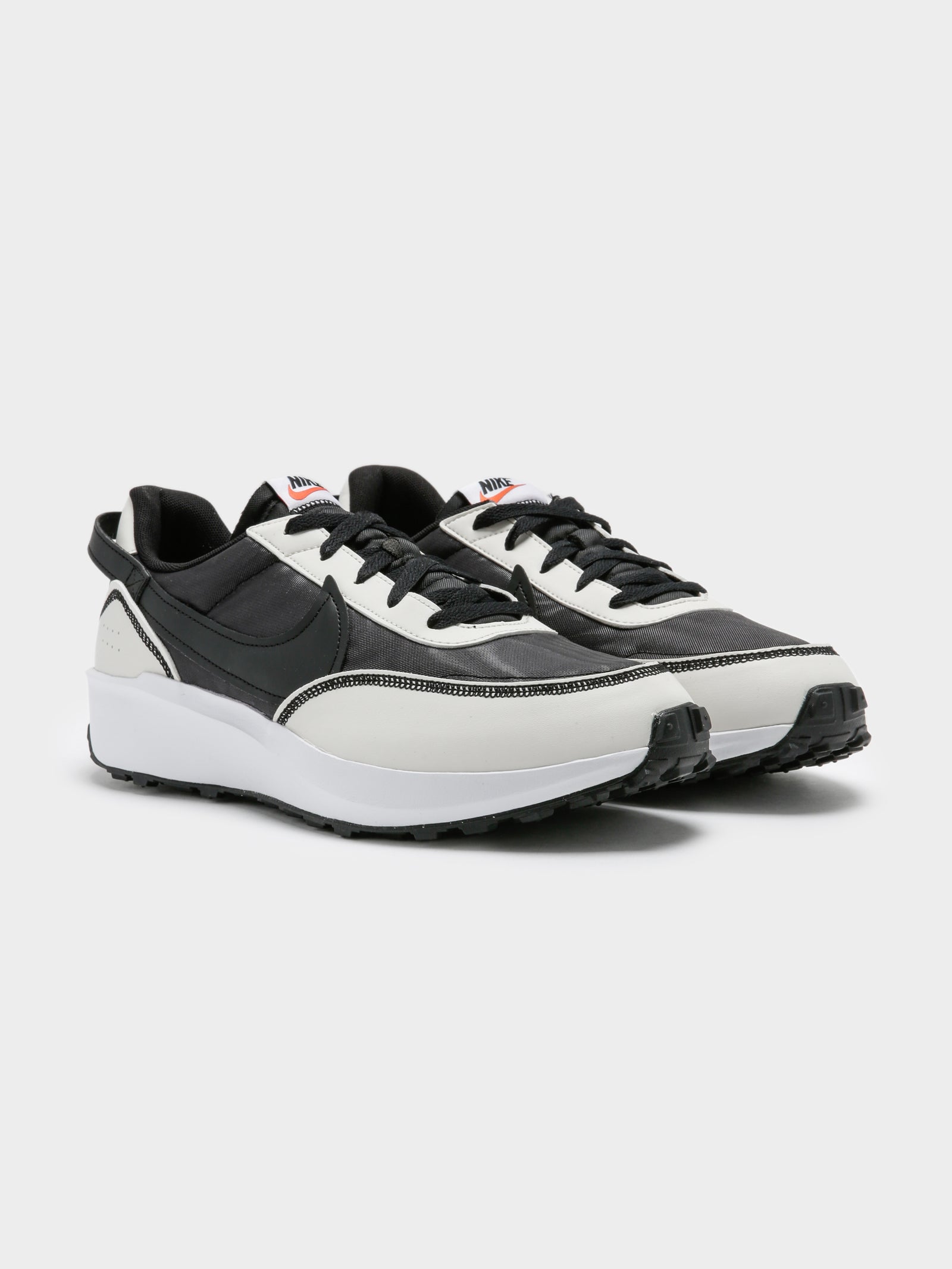 Mens Waffle Debut Sneakers in Black & White