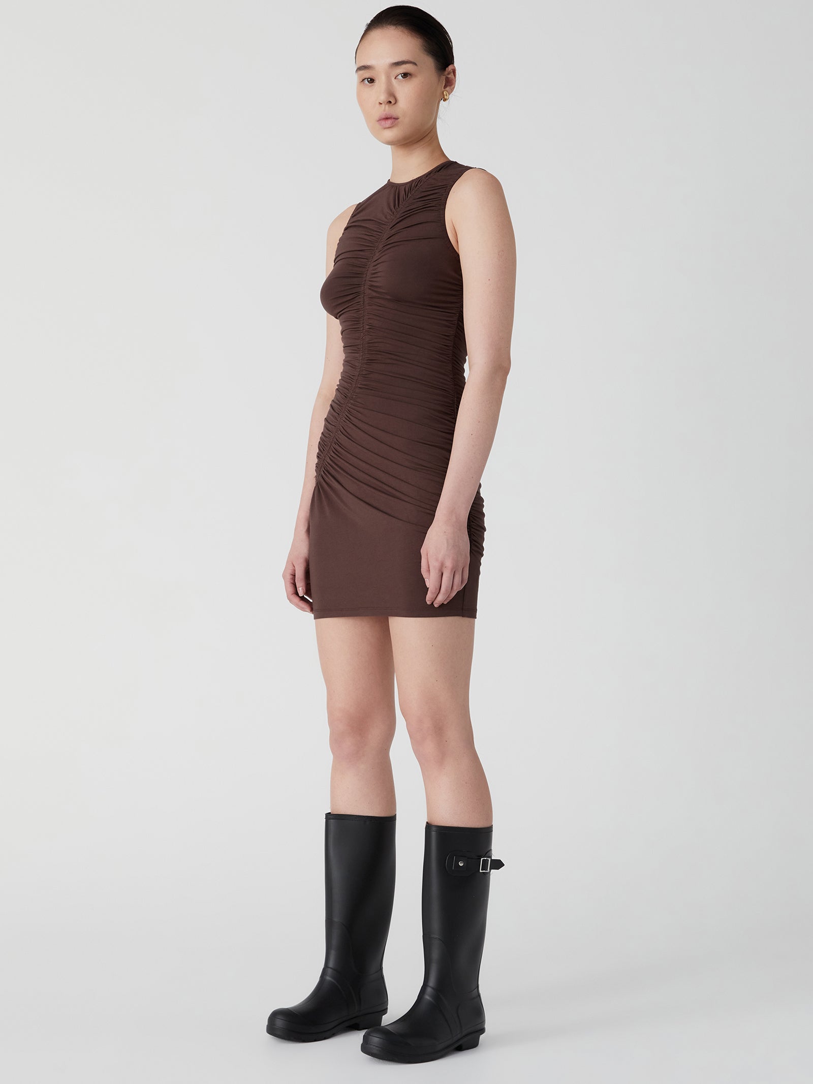 Emeroy Mini Dress in Chocolate