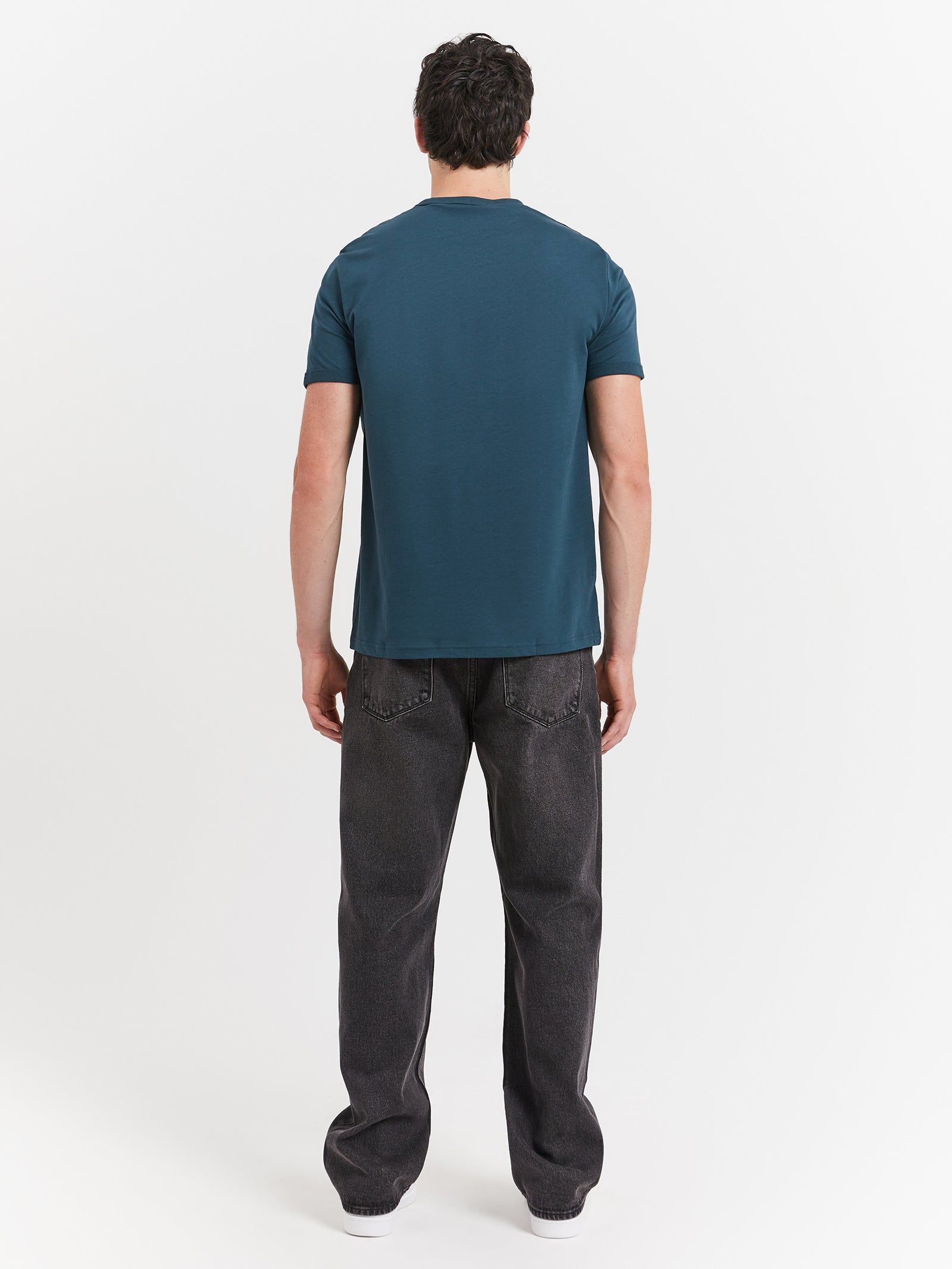 Ringer T-Shirt in Petrol Blue