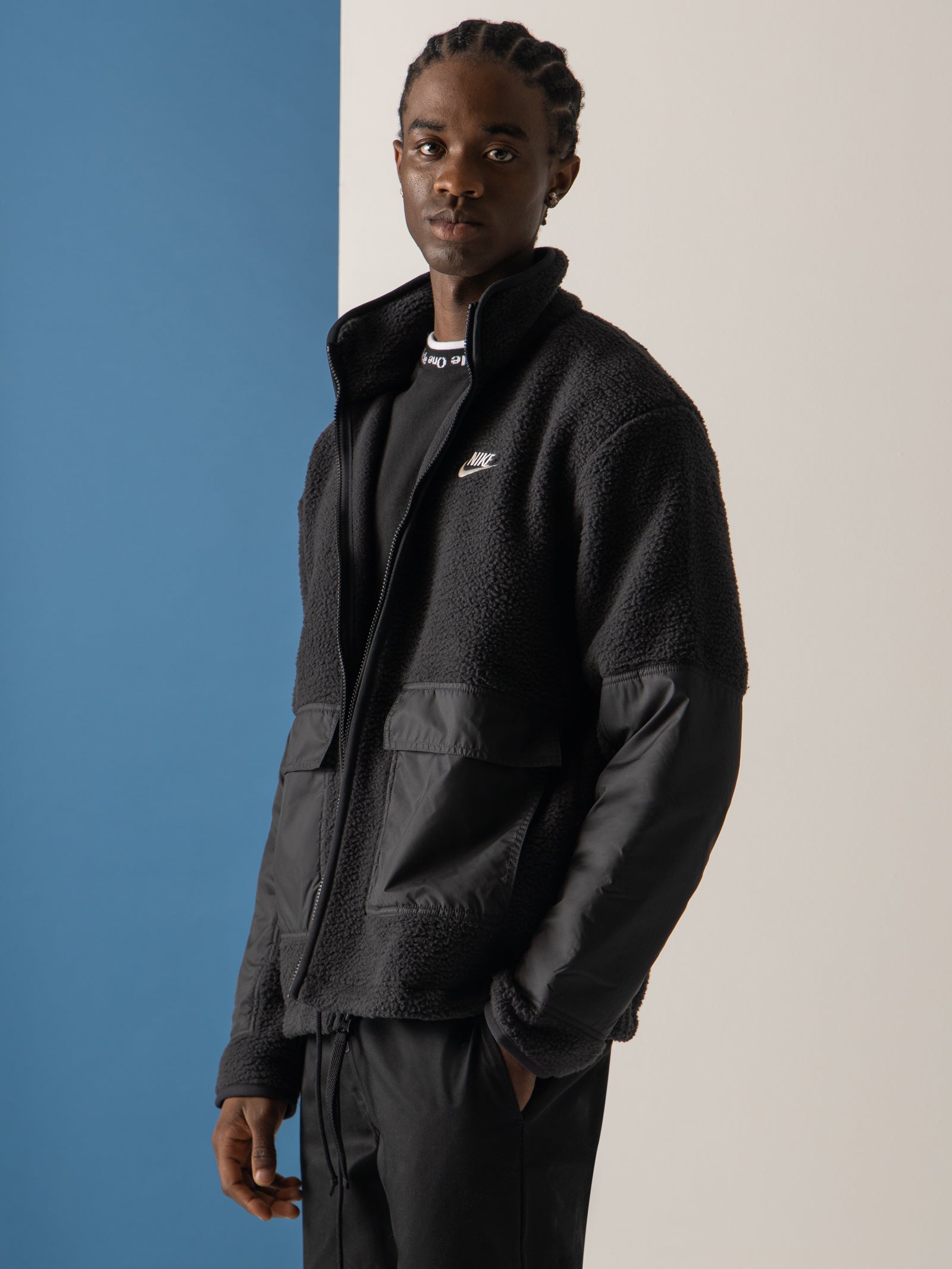 Sportswear Sherpa Jacket in Black