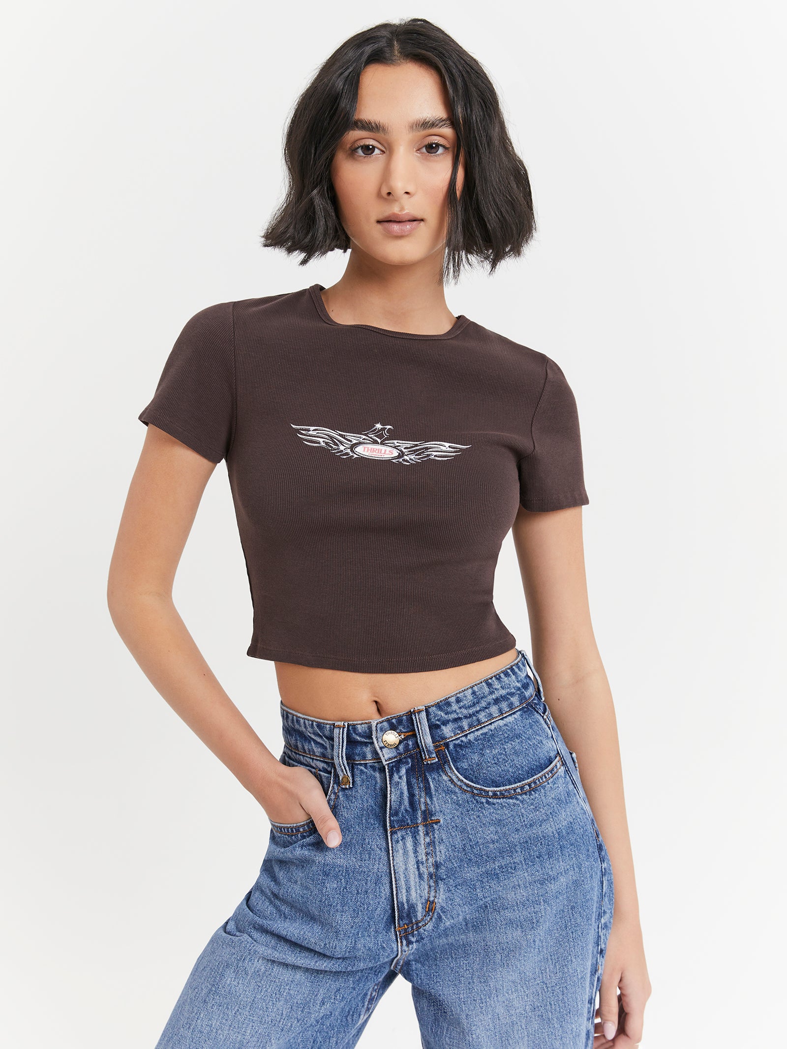 Laid Back Baby Tee in Postal Brown