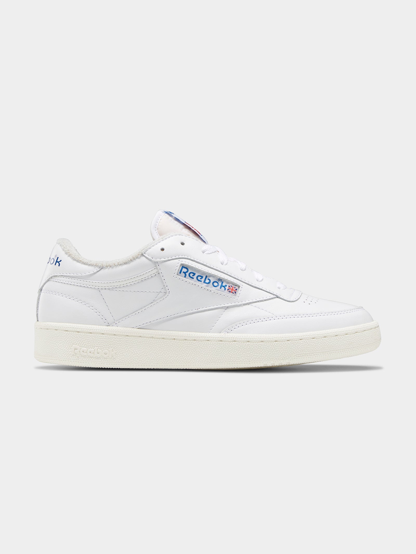 Mens Club C 85 Sneakers in White, Chalk & Vector Blue