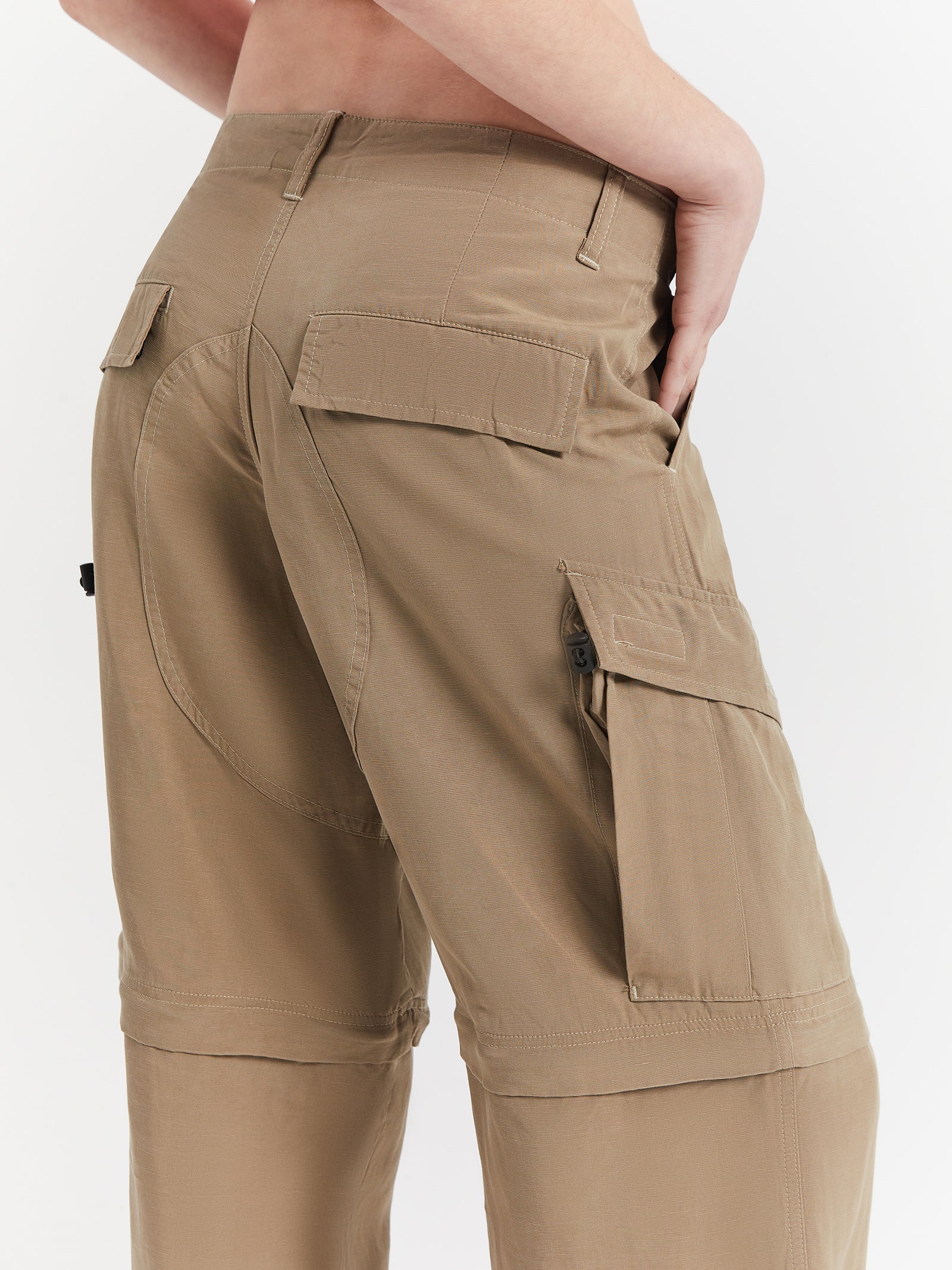 Recreation Zip-Off Cargo Pants in Sandy Taupe