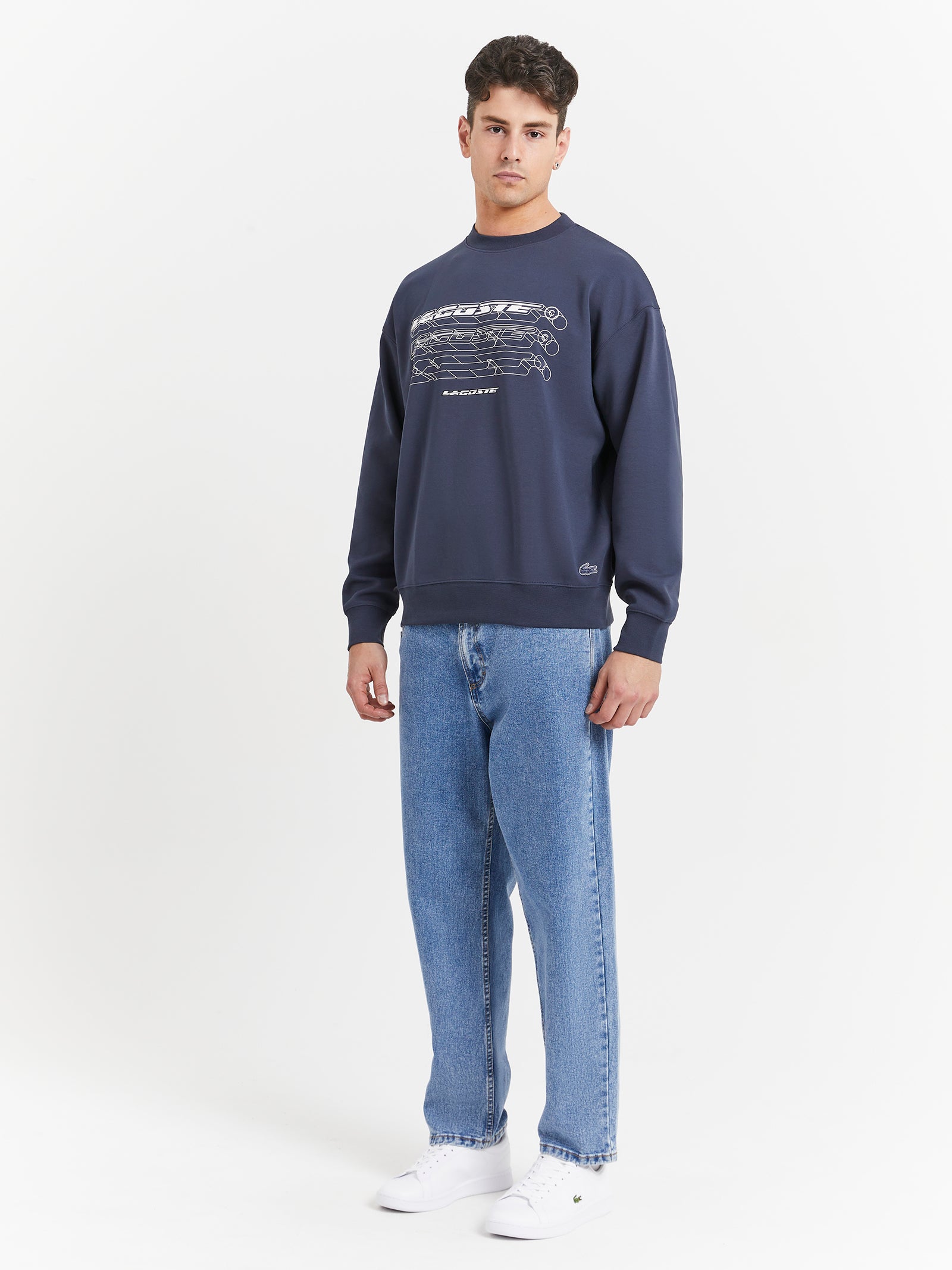 Loose Fit Branded Sweatshirt in Blue Night