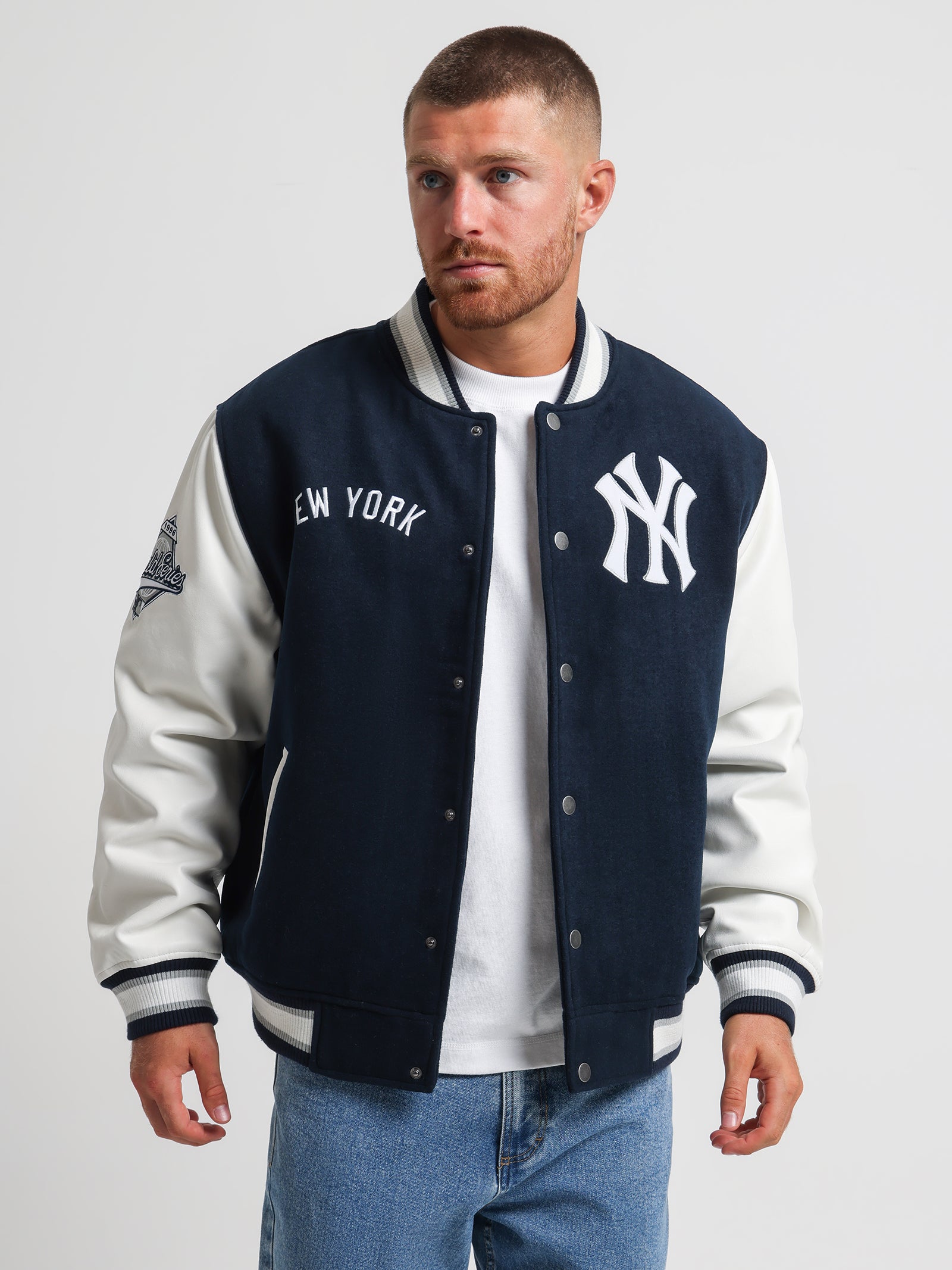 Yankees Athlete Letterman Jacket in Midnight Blue