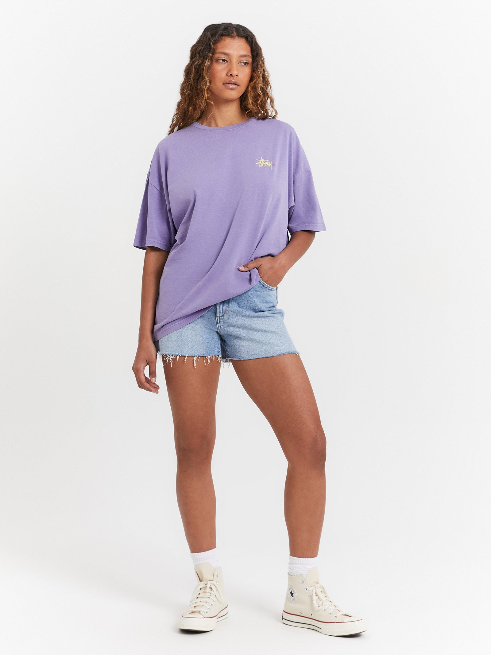 Graffiti Pigment Relaxed T-Shirt in Pigment Washed Violet