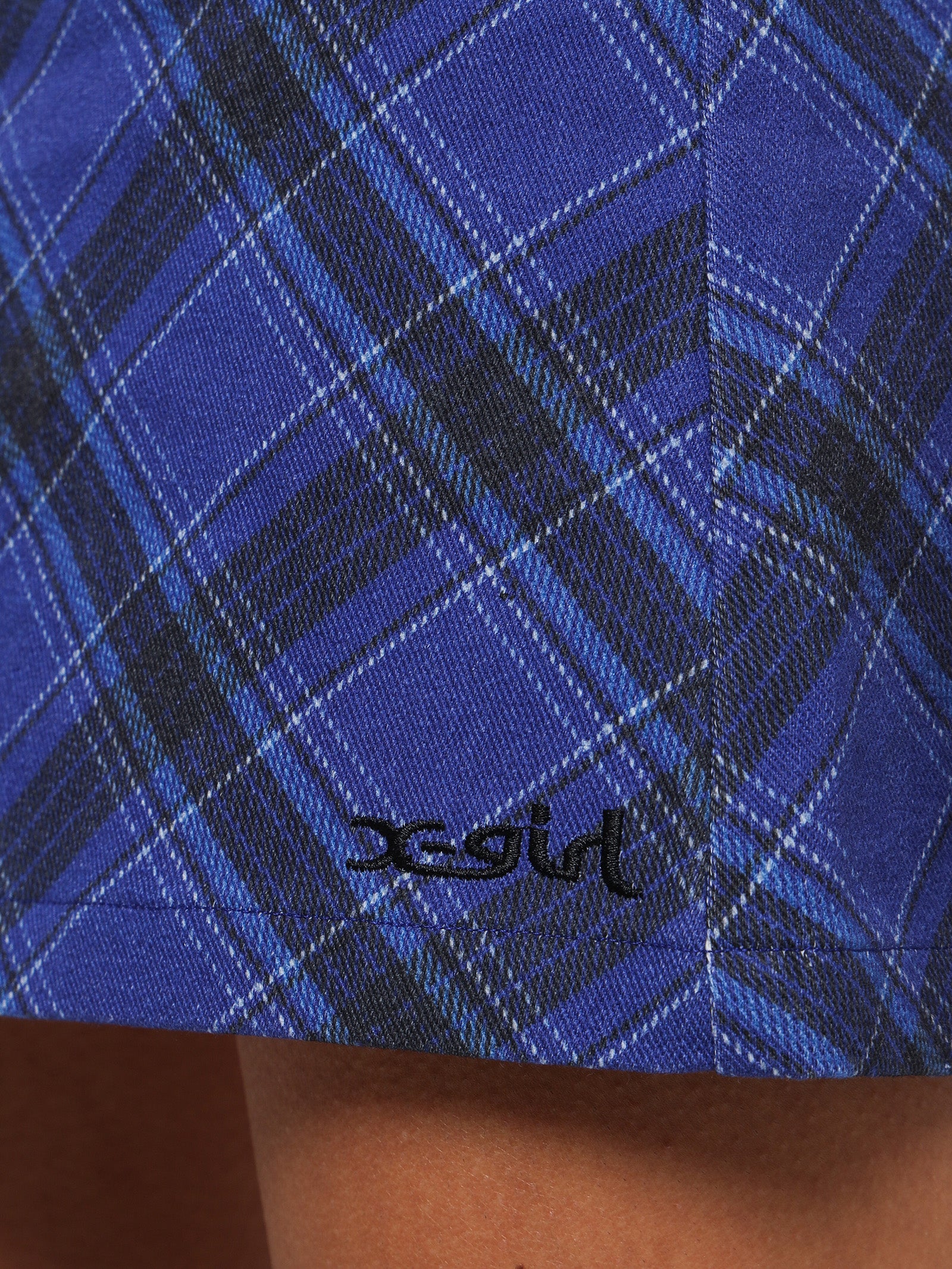 Tartan Plaid Mini Skirt in Cobalt