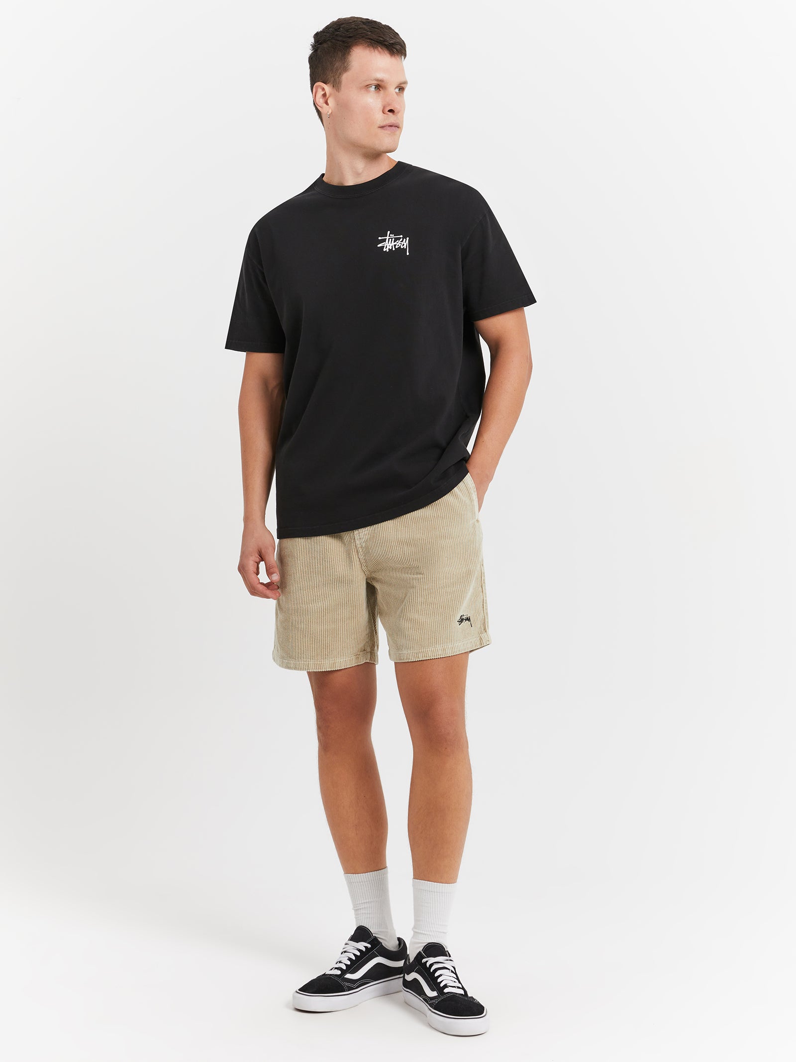 Wide Wale Cord Beachshorts in Khaki