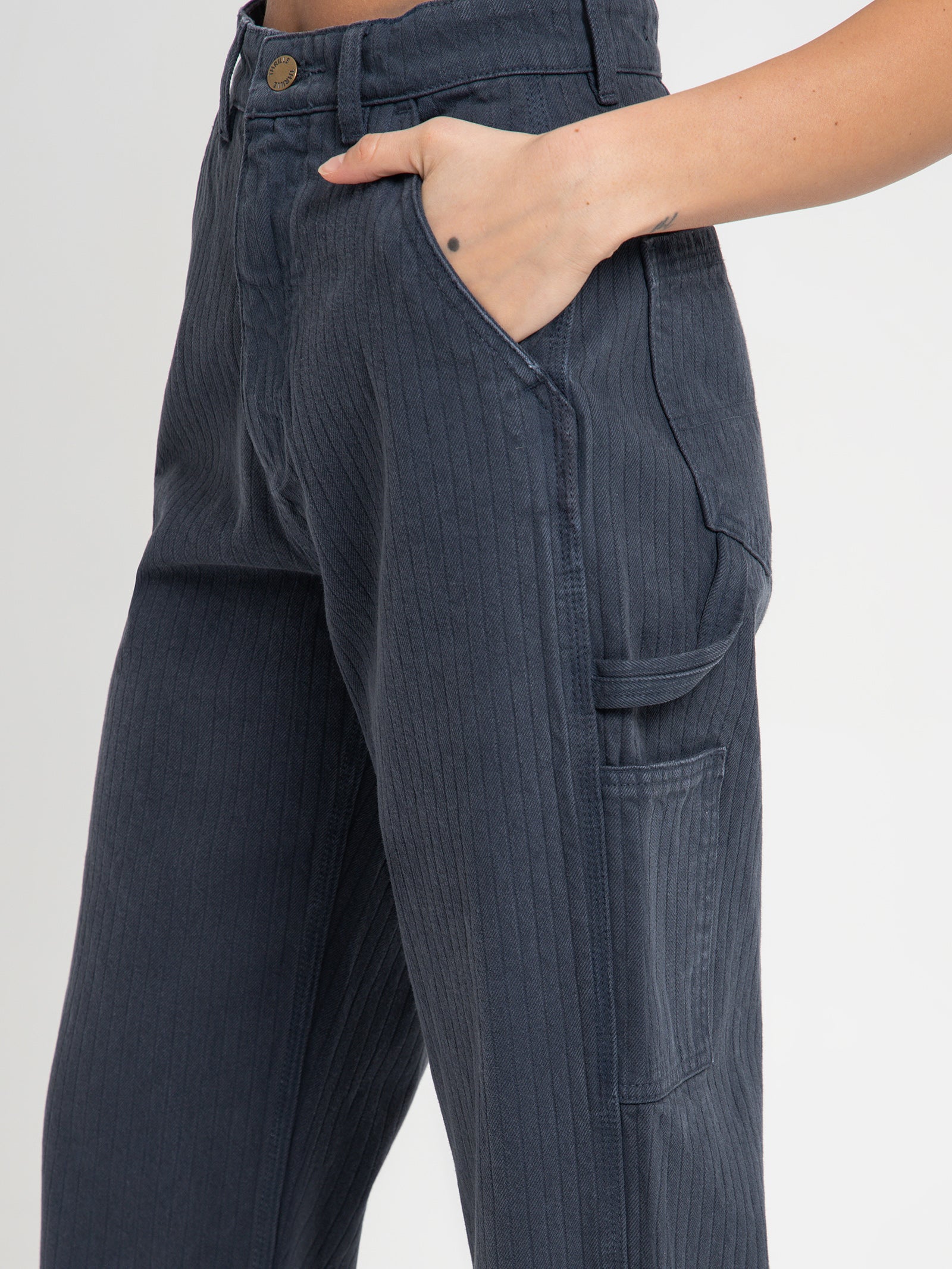 Dell Stripe Carpenter Pants in Petrol