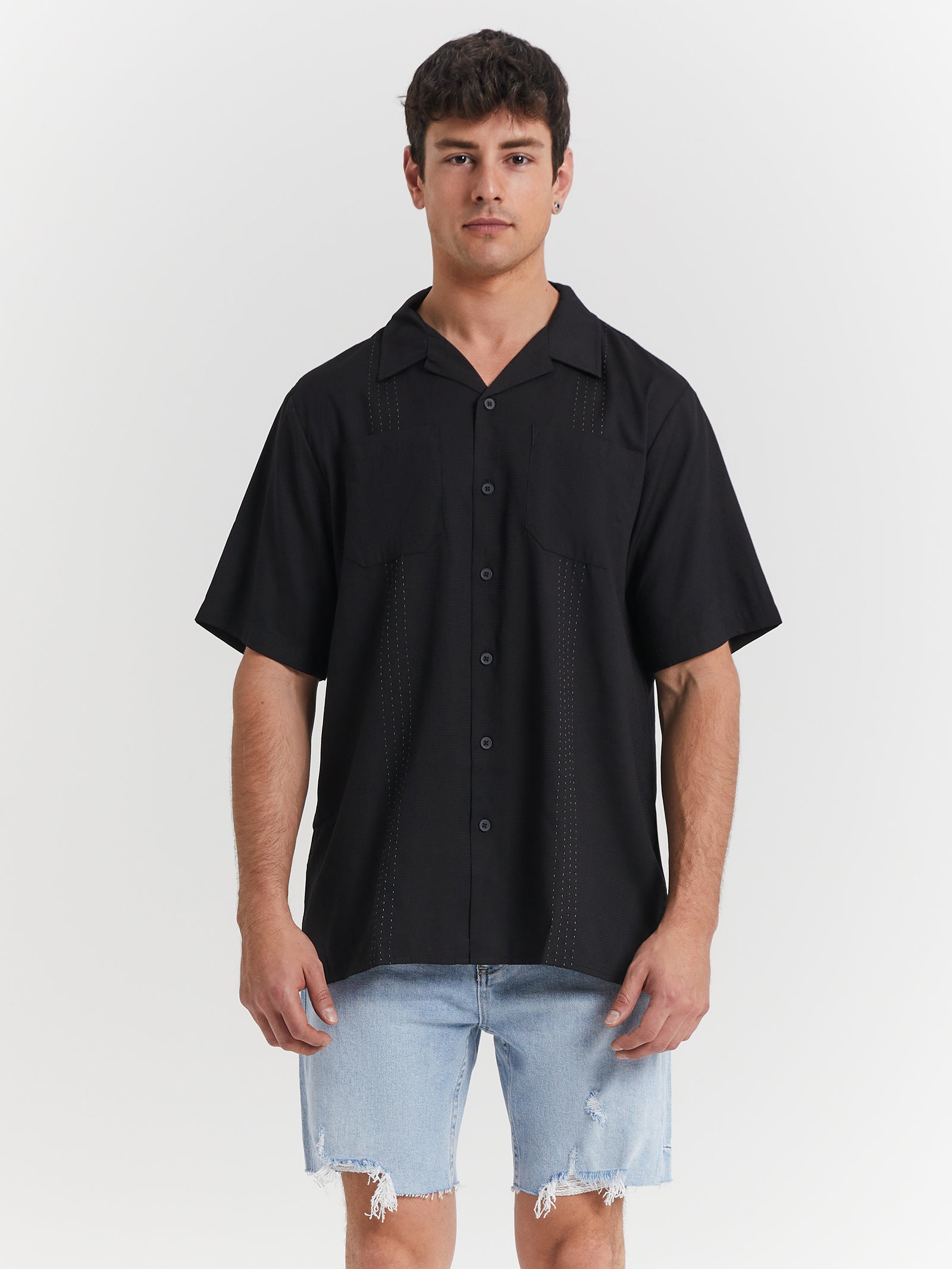 High Standards Bowling Shirt in Black