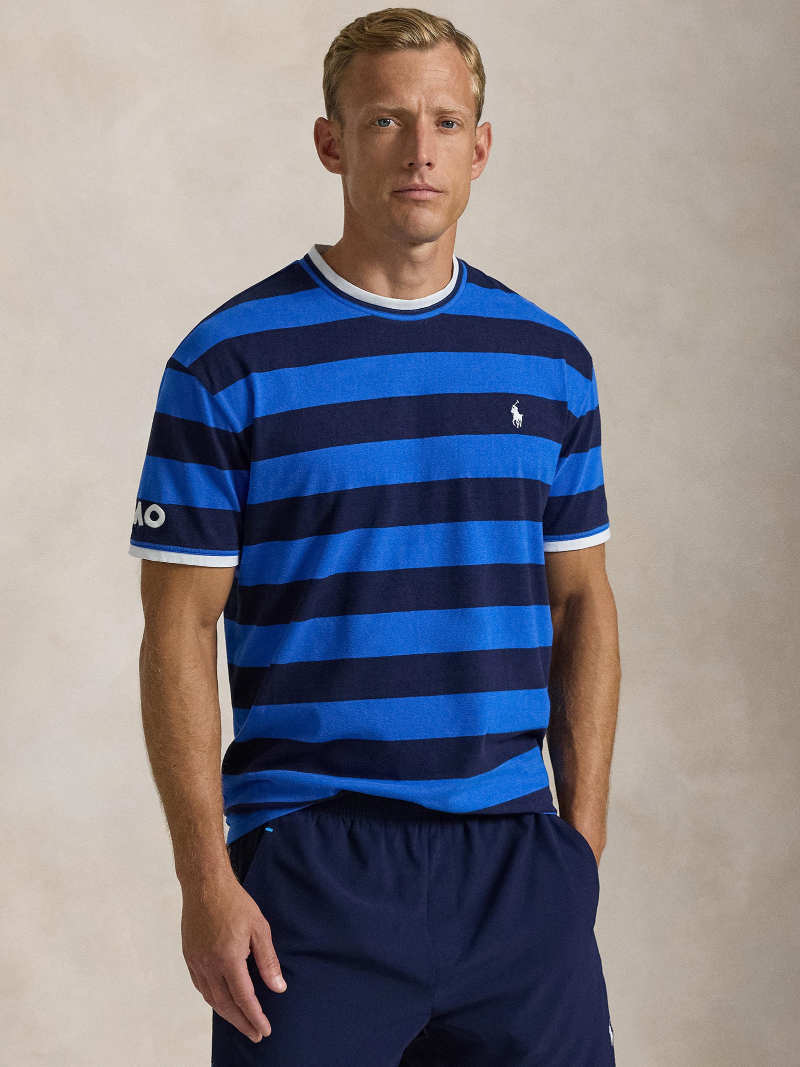 AO Polo Shirt In Keel Blue & Refined Navy