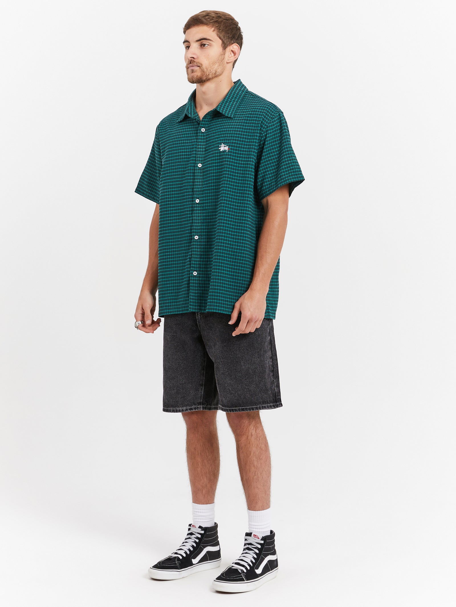 Graffiti Oxford Shirt in Green Check