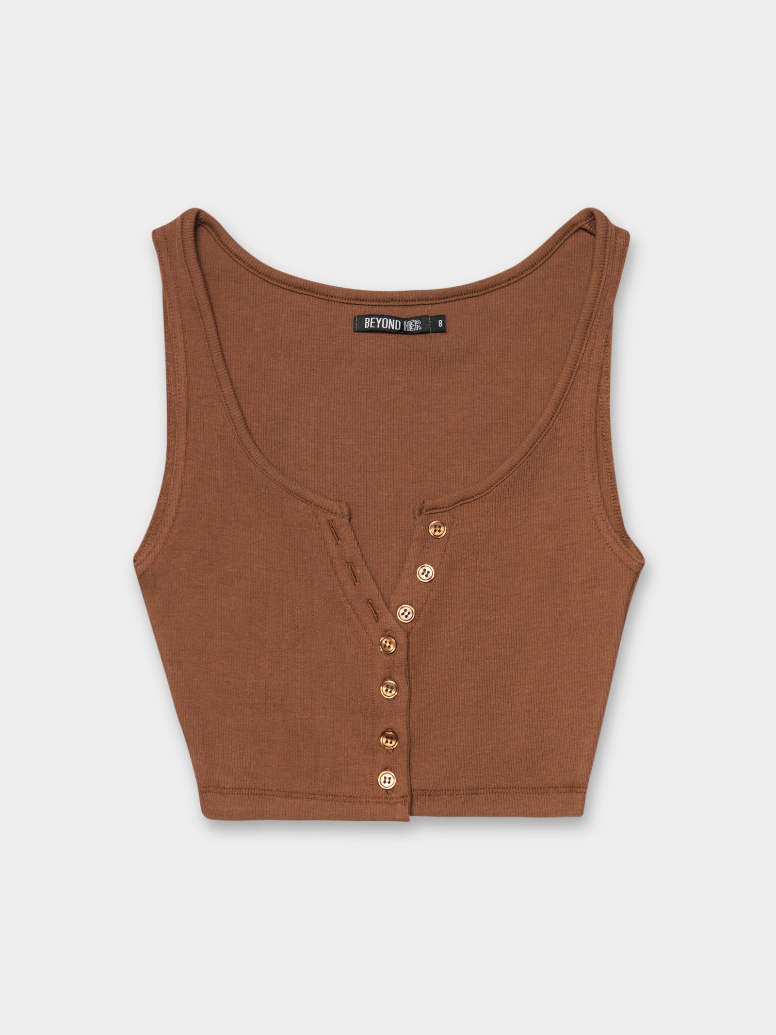 Jaide Button Up Tank in Chocolate Brown