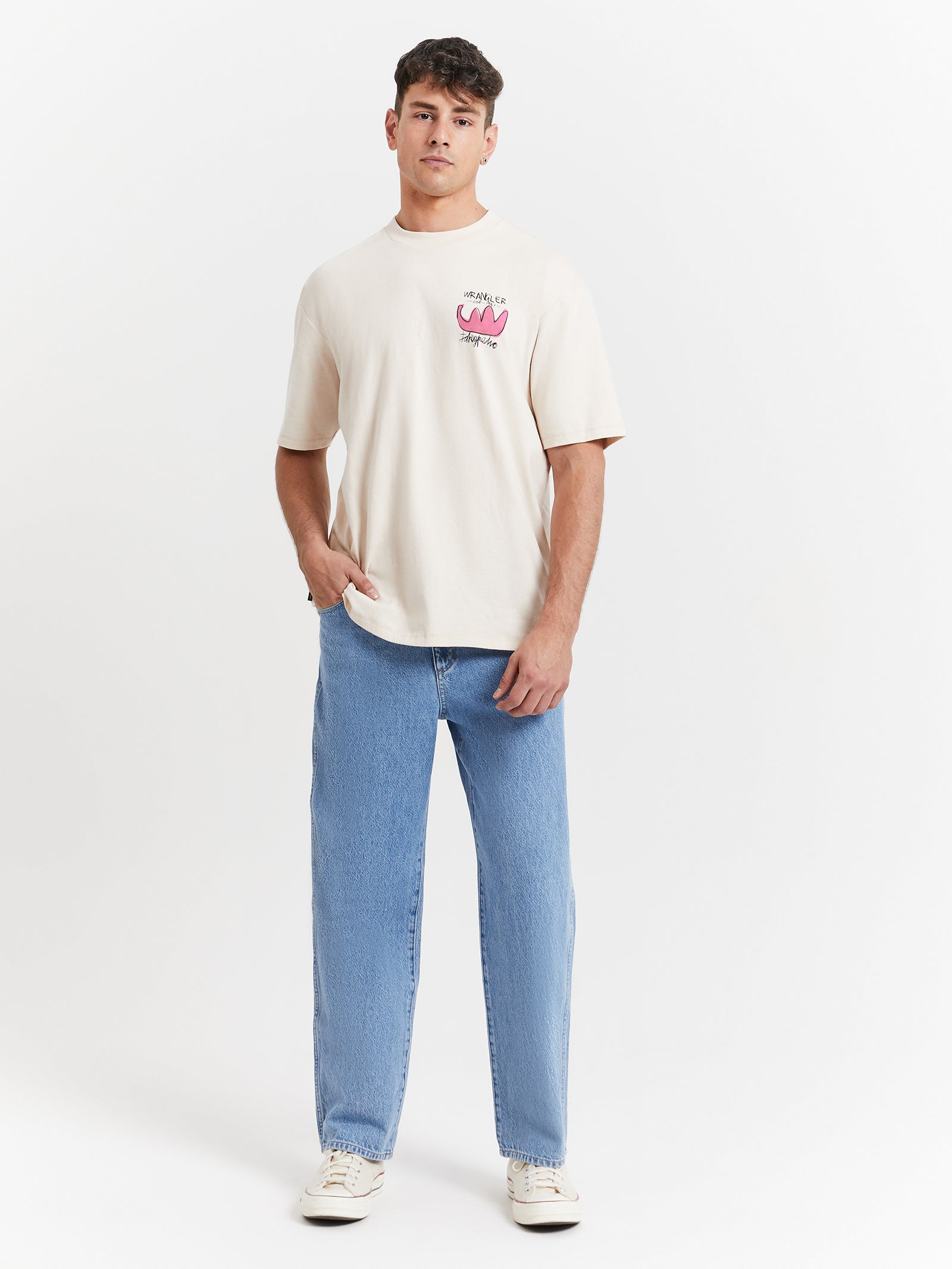 Jakey Pedro Hats Off Slacker T-Shirt in Ecru