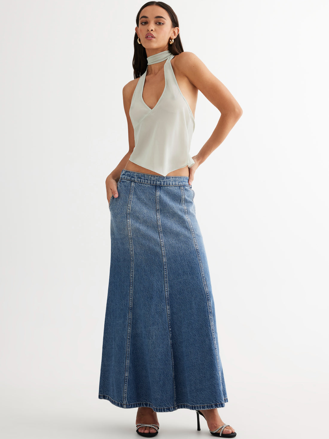 Wyoming Denim Skirt in Blue Denim