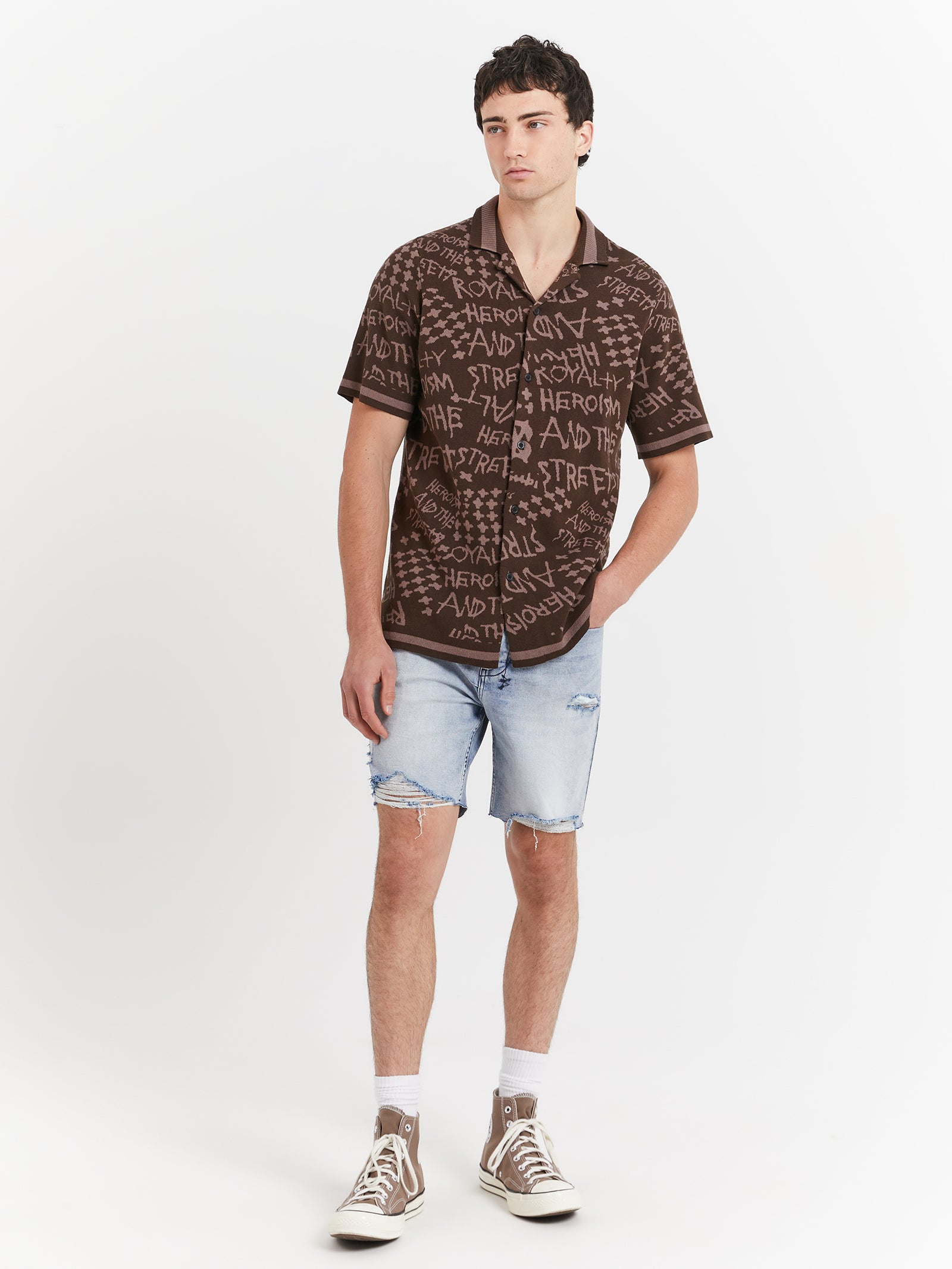 Heroism Knit Resort Short Sleeve Shirt in Java