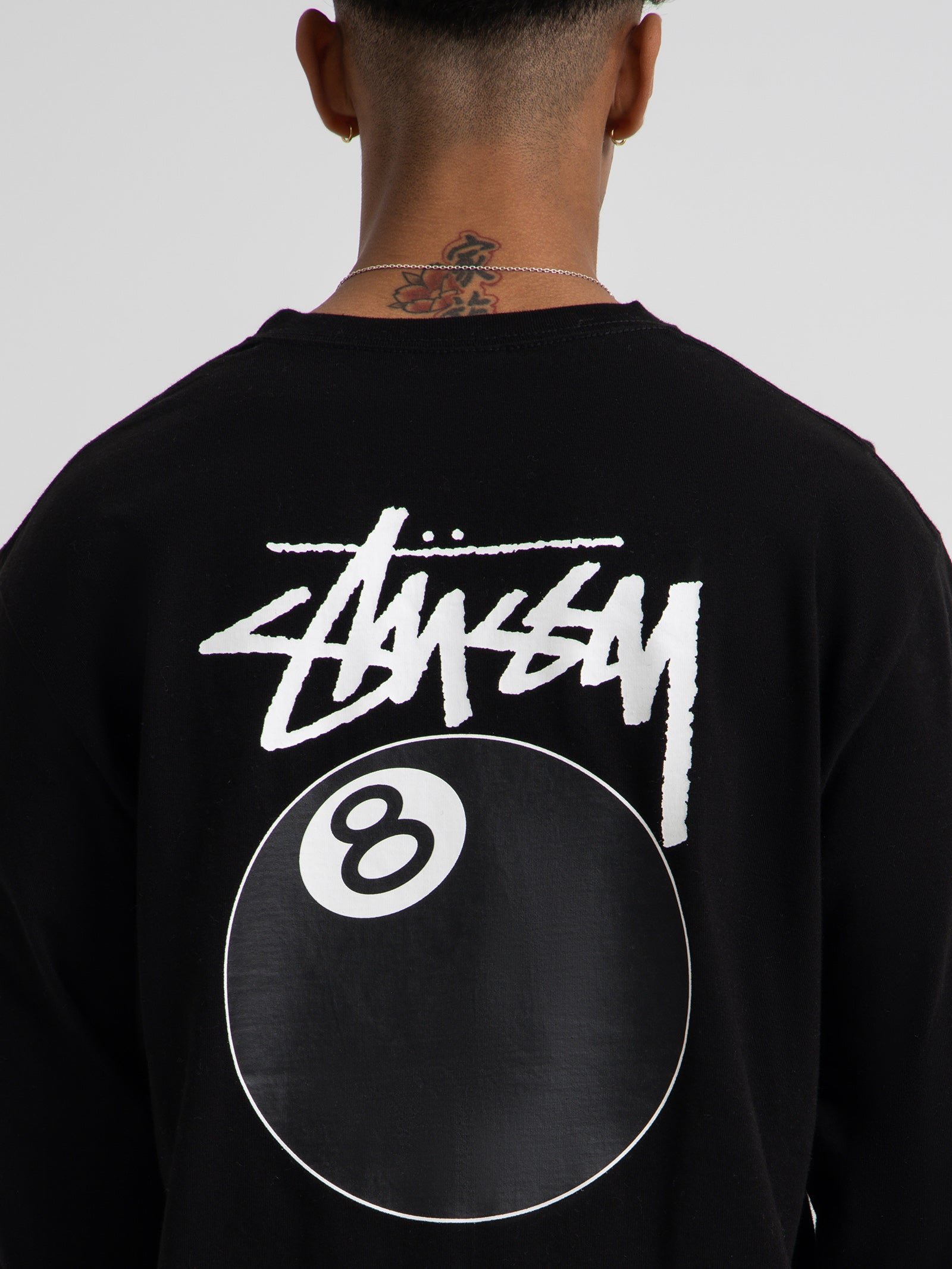 Solid 8 Ball Long Sleeve T-Shirt in Black