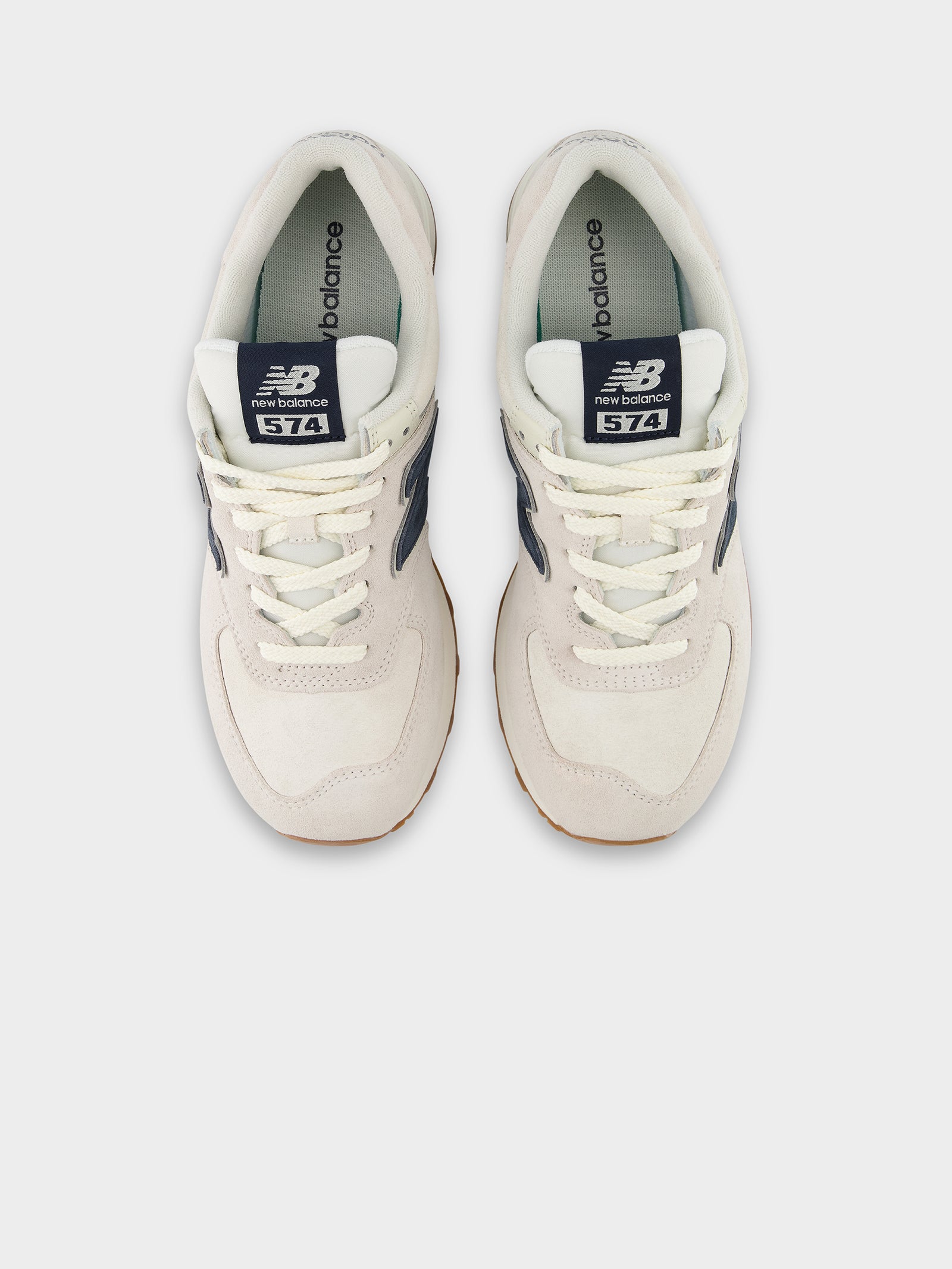 Unisex 574 Sneakers in White, Navy & Gum