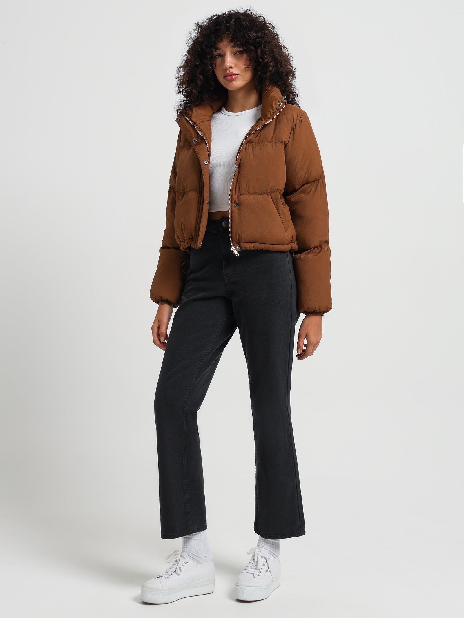 Topher Puffer Jacket in Toffee