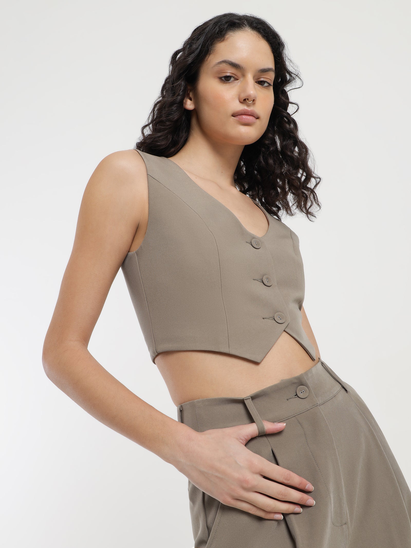 Raquel Waistcoat in Taupe