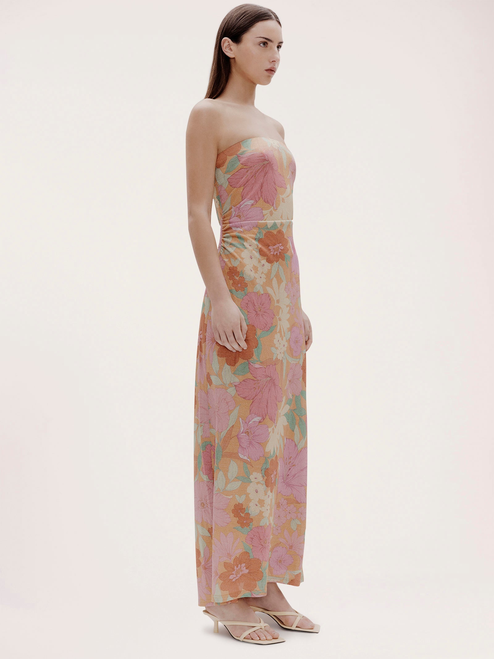 Luminous Maxi Dress in Metallic Tropic