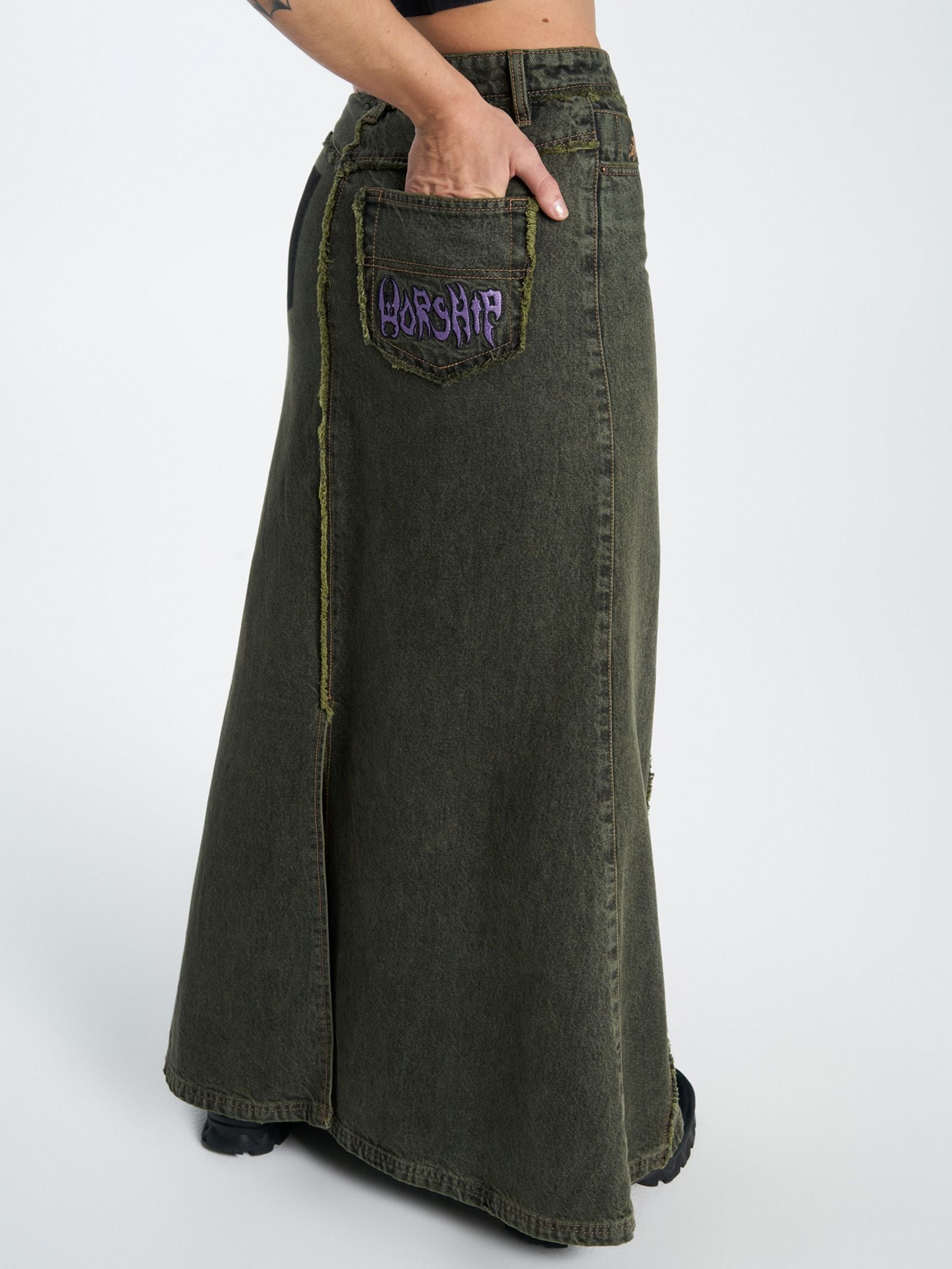 Pond Scum Denim Maxi Skirt