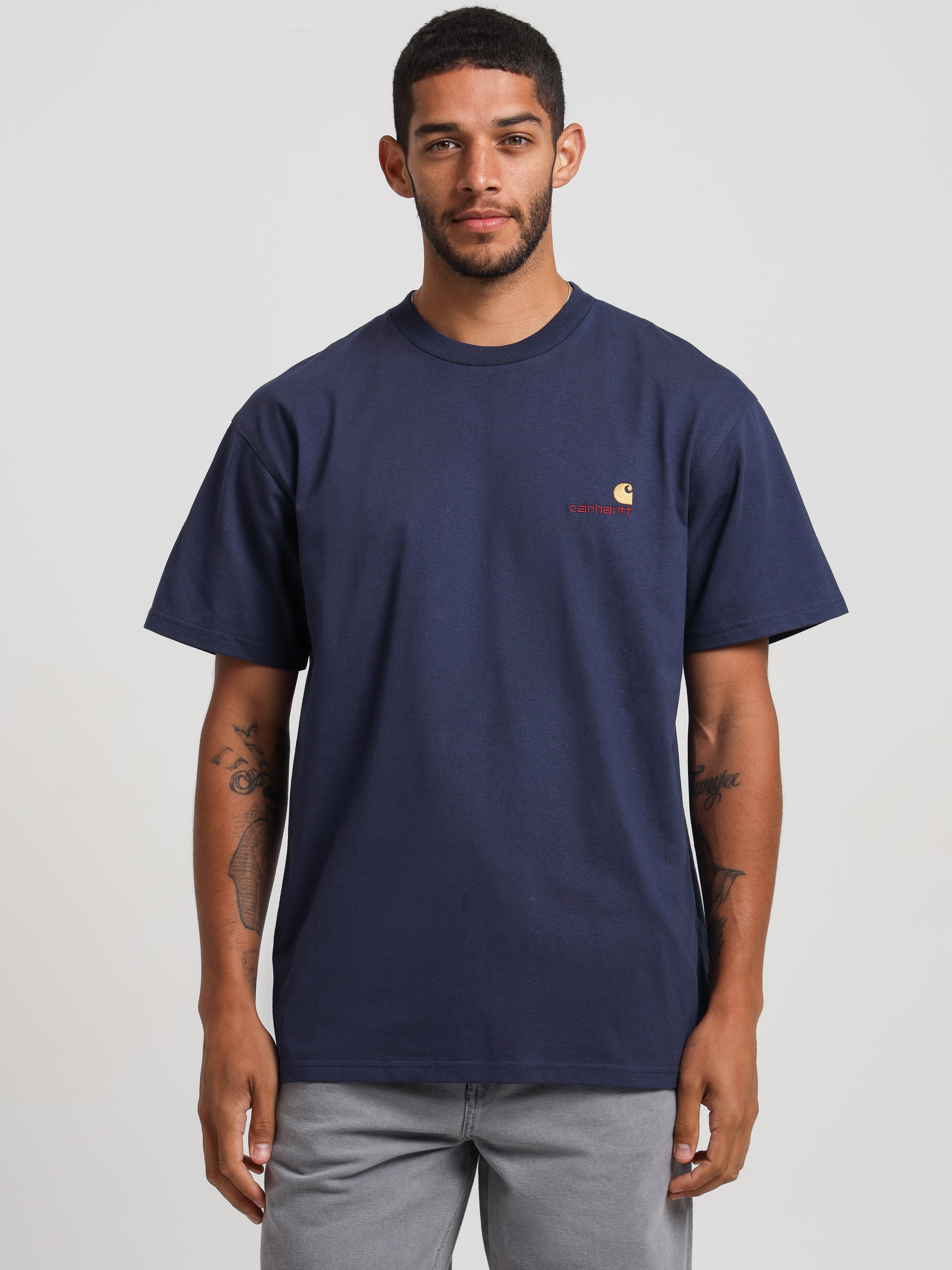 American Script T-Shirt in Enzian Blue