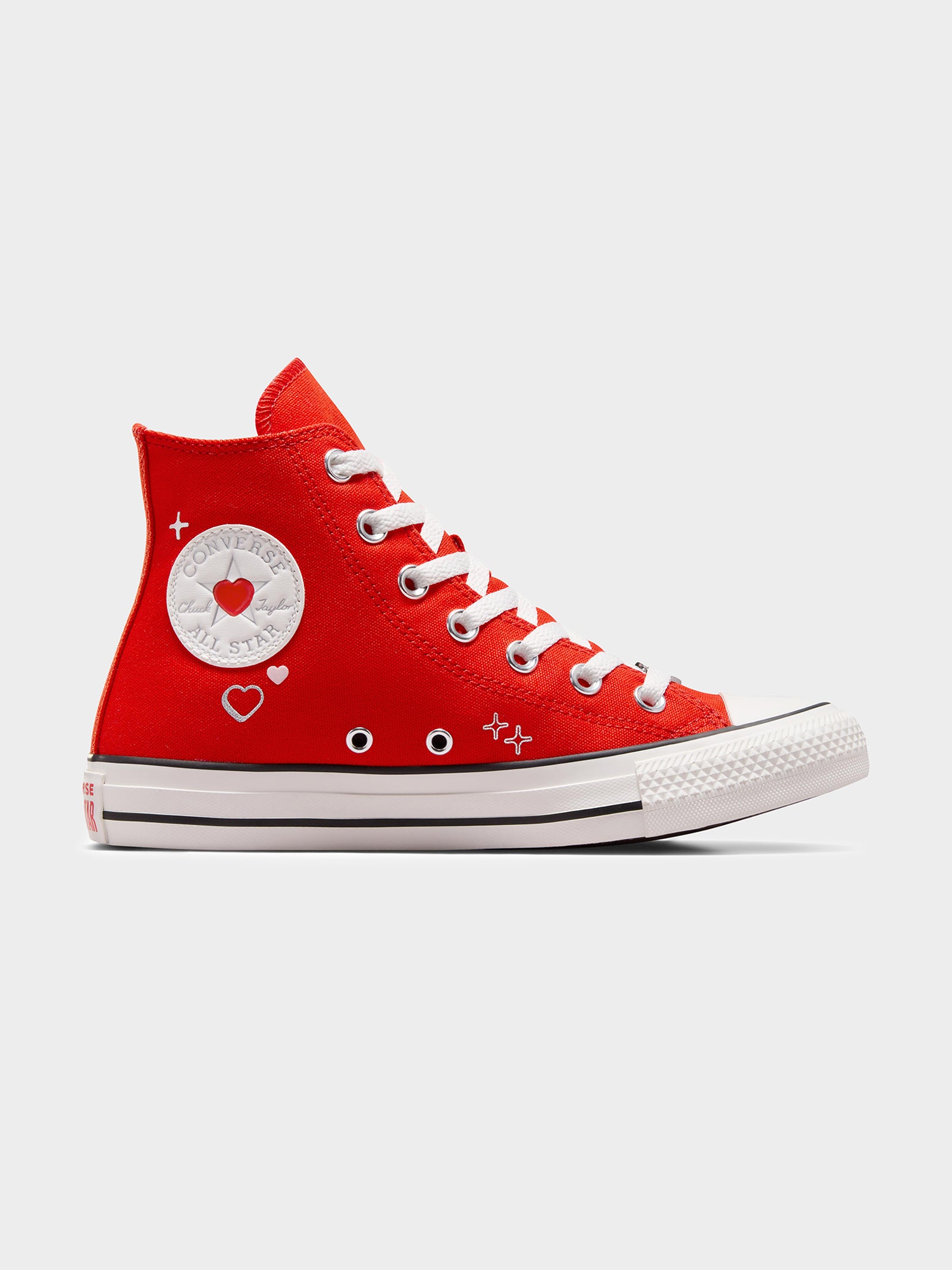 Womens Chuck Taylor All Star Y2K Heart High Top Sneakers in Fever Dream & Vintage White