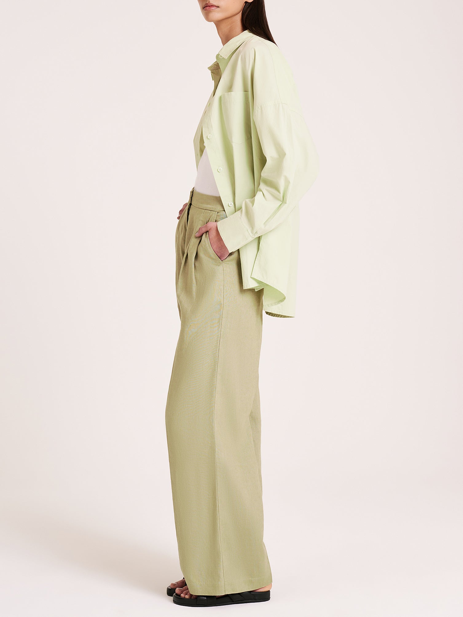 Thilda Linen Pants in Sage