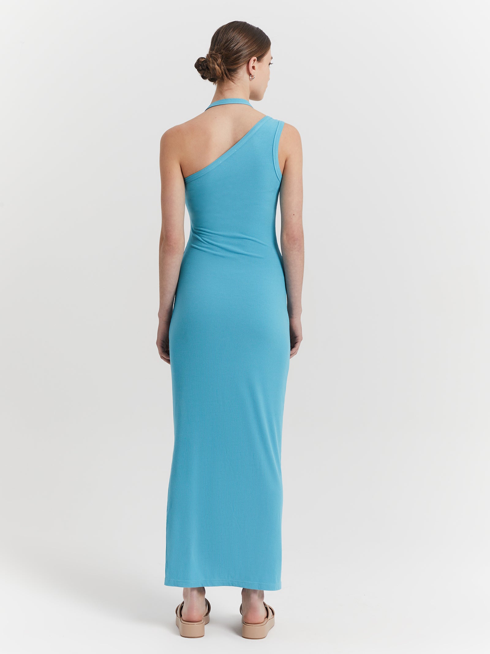 Alden Midi Dress in Turquoise Sea