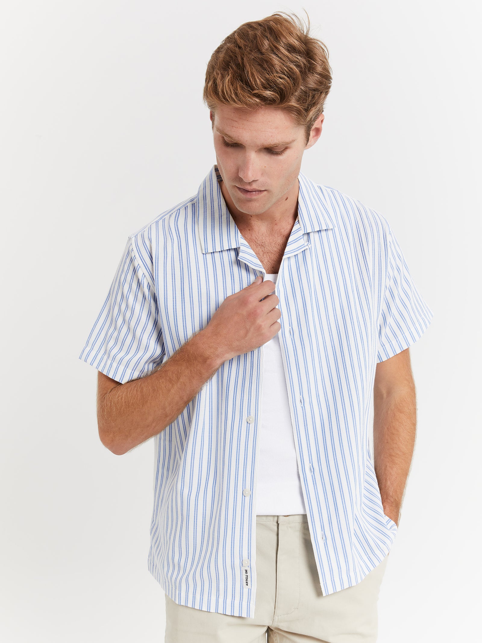 Giuseppe Shirt in Blue Stripe