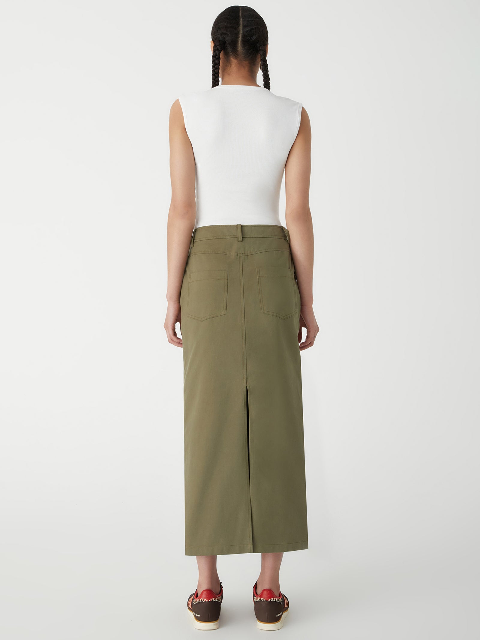 Carole Midi Skirt in Khaki