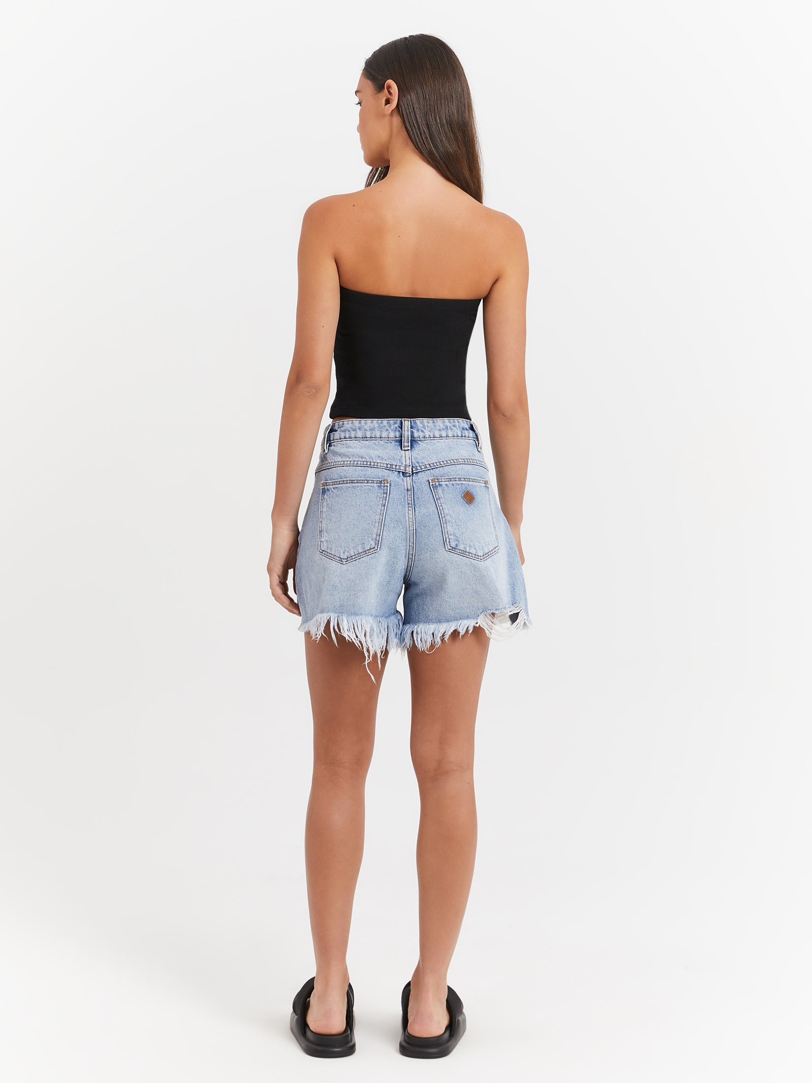 Venice Short Suzie Rip Shorts in Distressed Vintage Blue