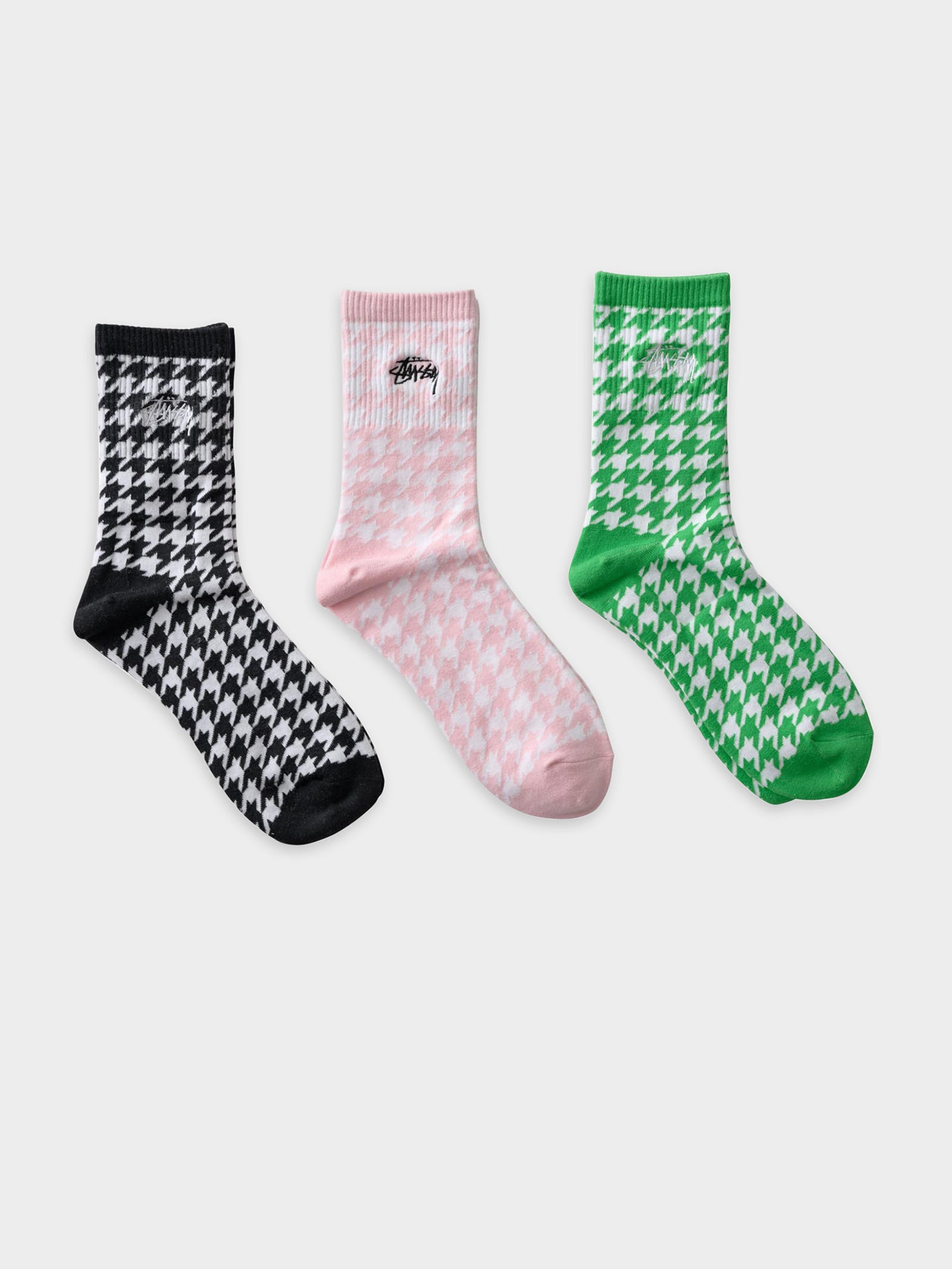 3 Pairs of Houndstooth Socks in Multi