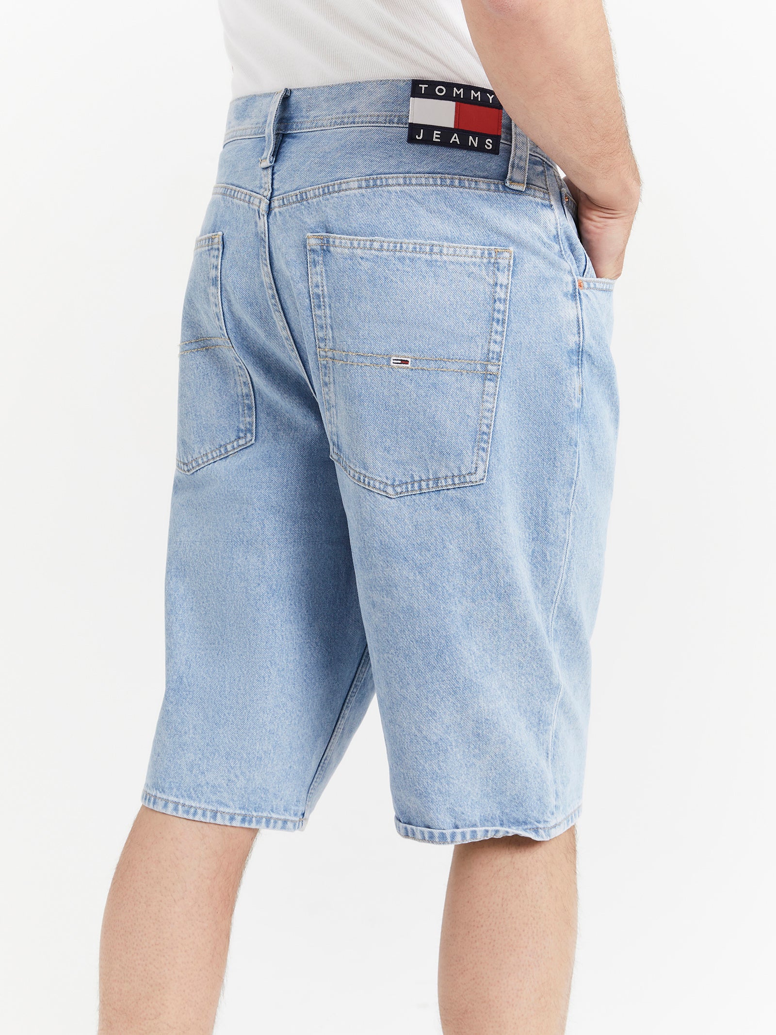 Aiden Faded Baggy Denim Shorts in Light Denim