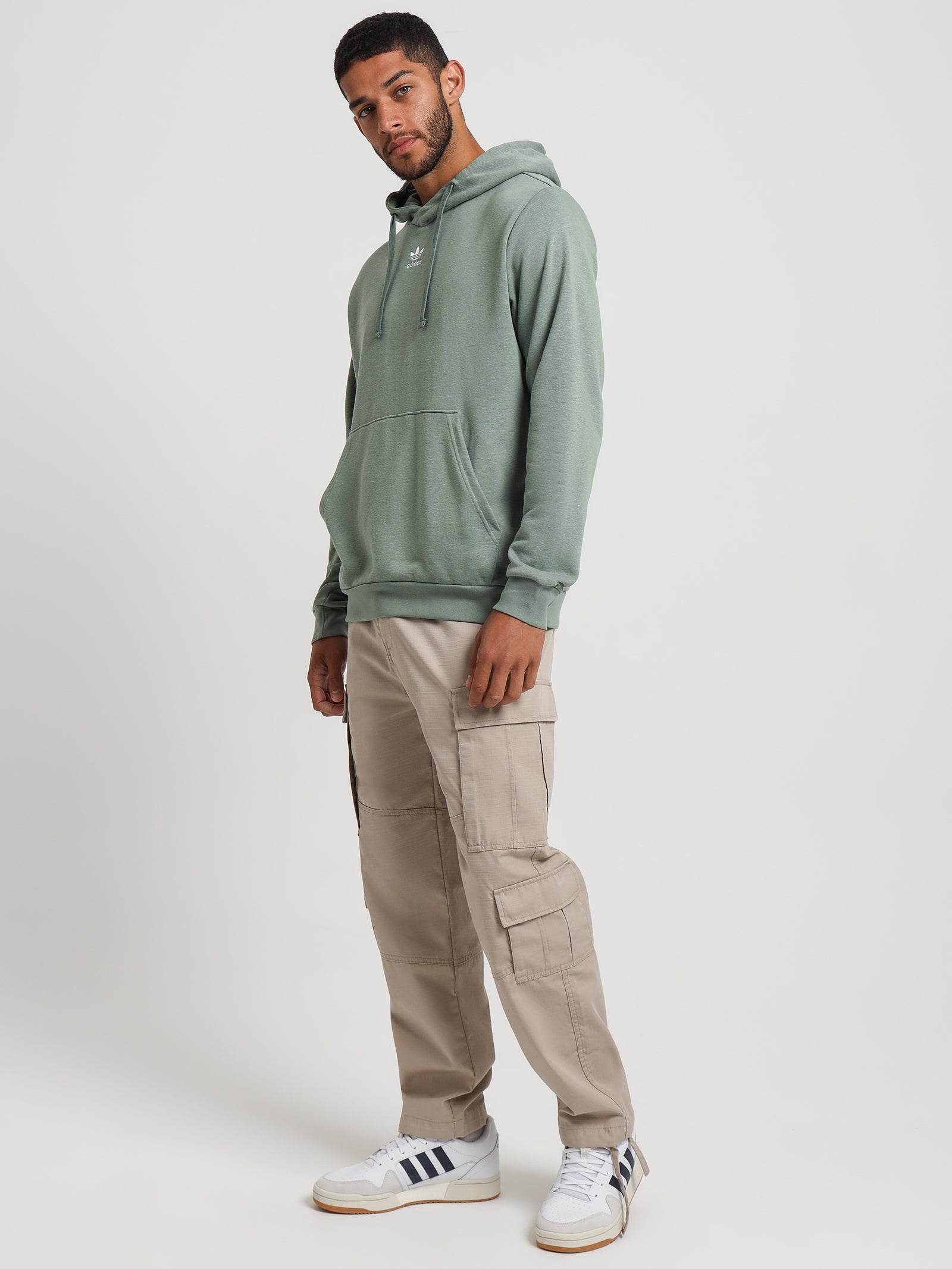 Essentials + Made With Hemp Hoodie in Silver Green