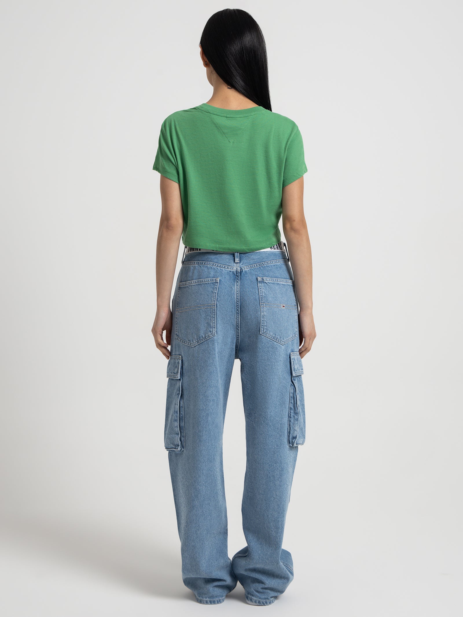 Essential Cropped Logo T-Shirt in Green