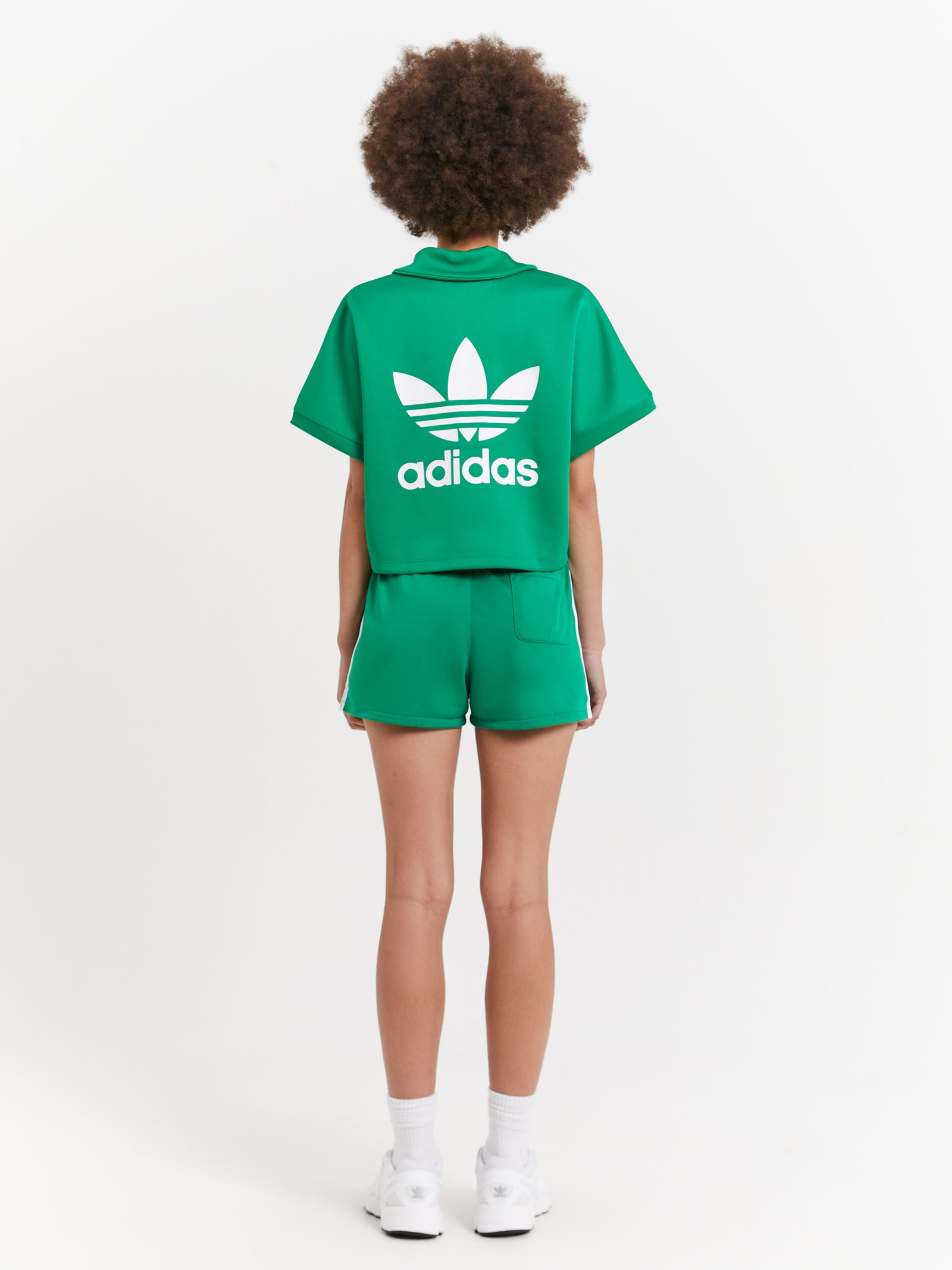 Adicolor Classics Oversized Cropped Polo T-Shirt in Green